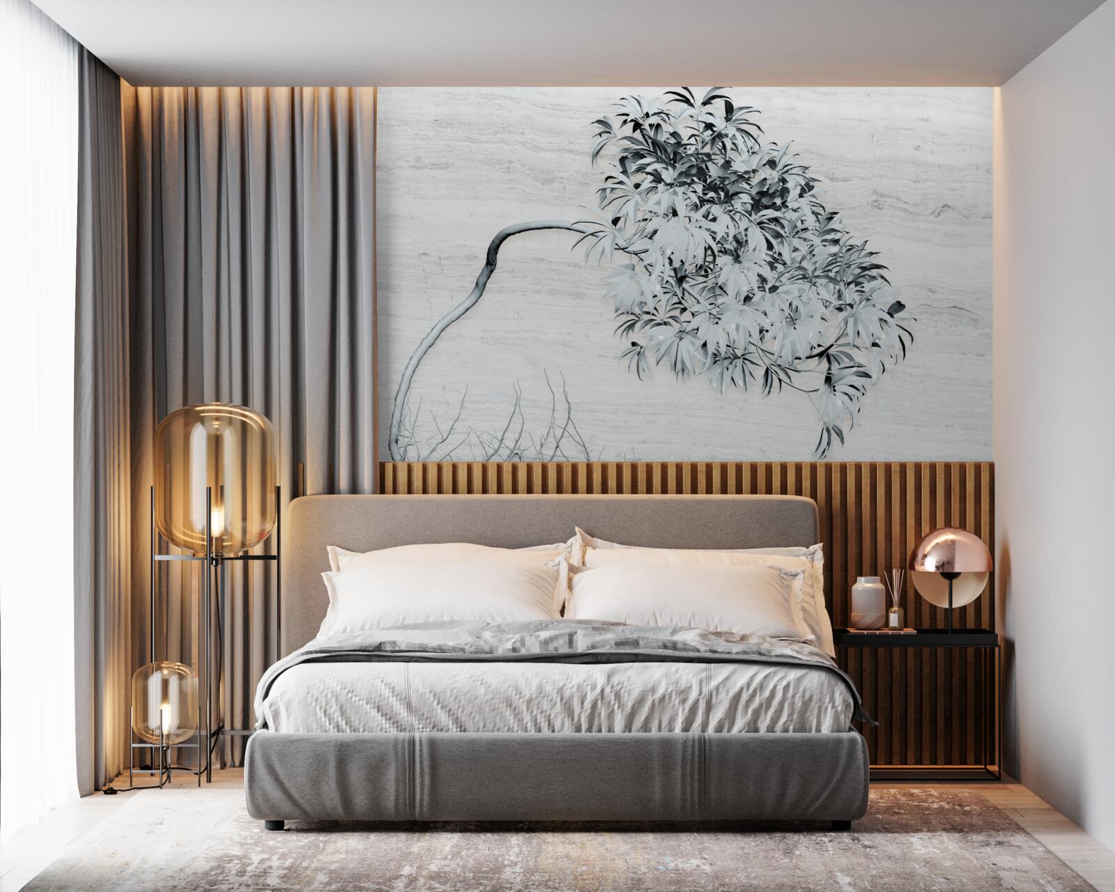 Fototapet un copac care stă singur în vânt