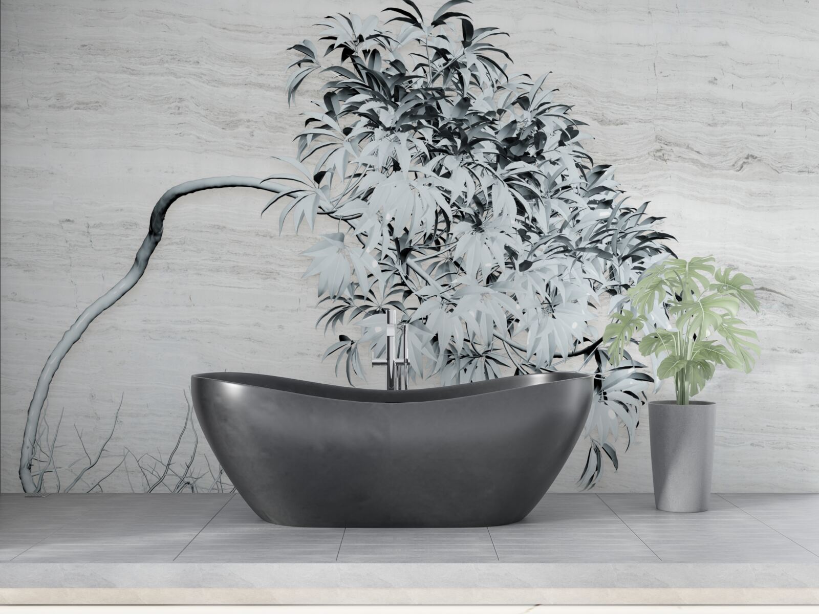 Fototapet un copac care stă singur în vânt