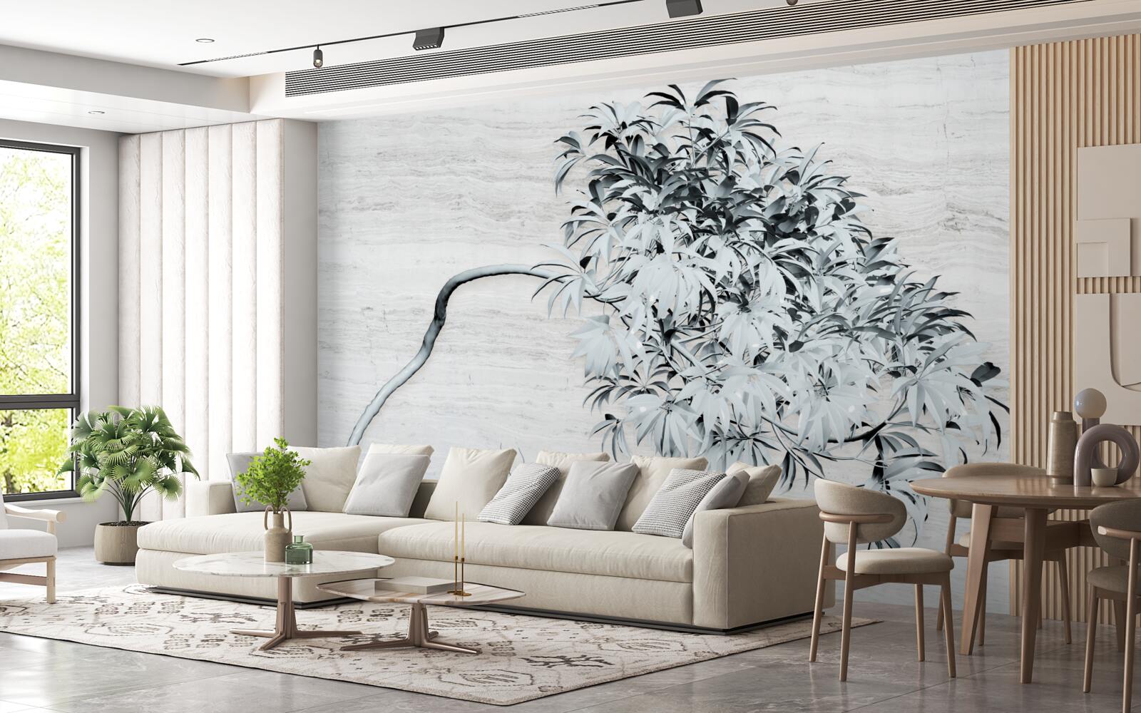 Fototapet un copac care stă singur în vânt