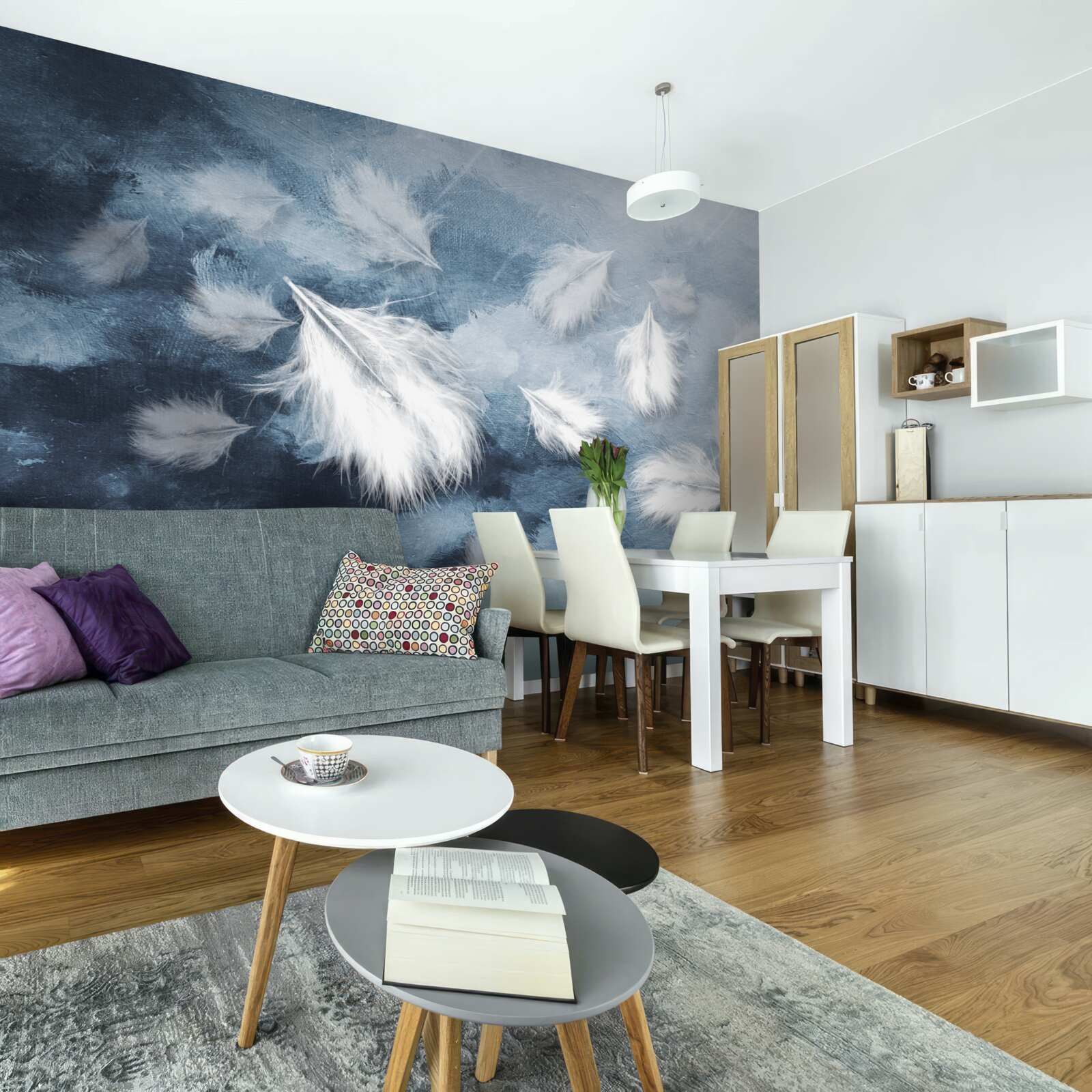 Fototapet pene moi albe ca zăpada