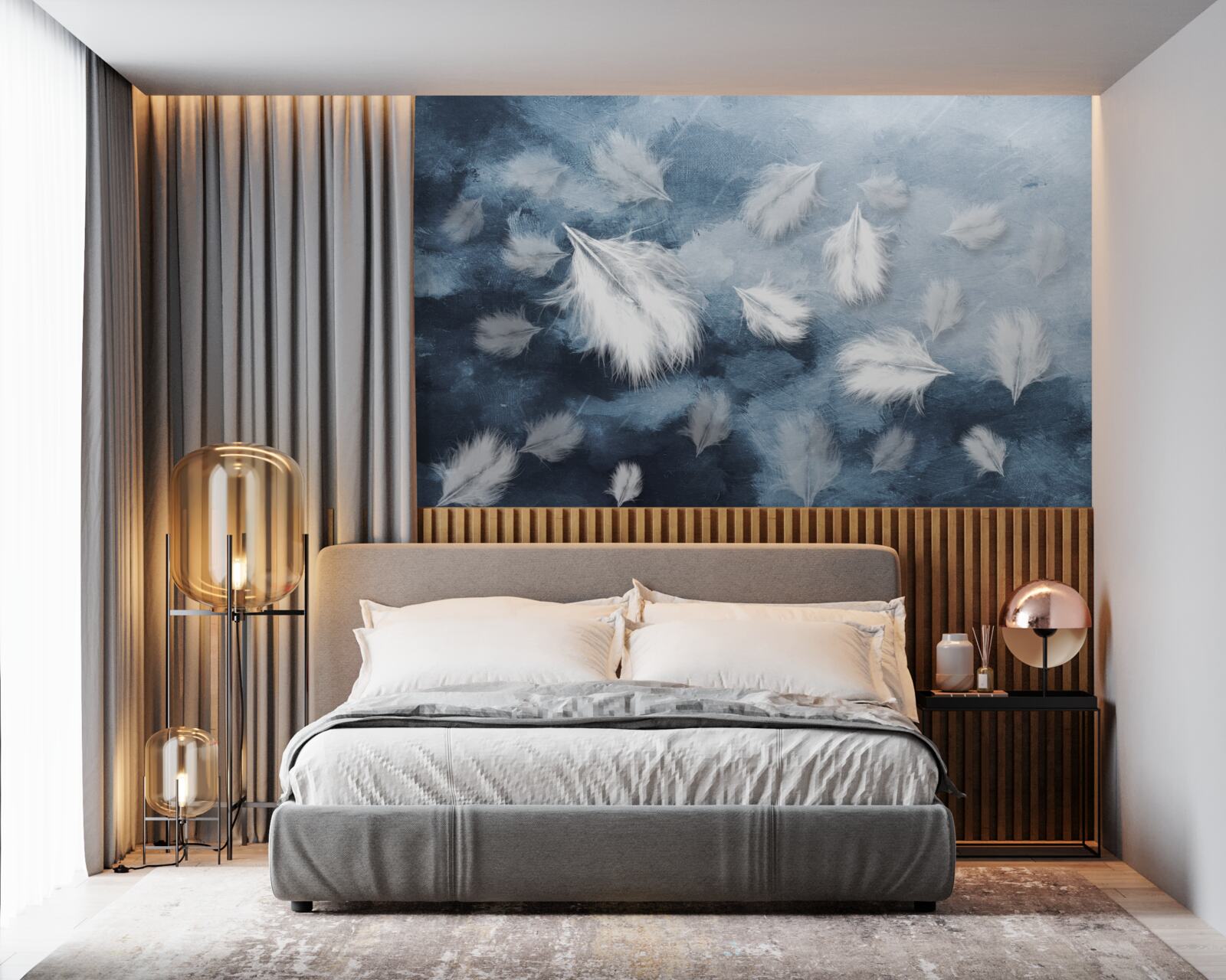 Fototapet pene moi albe ca zăpada