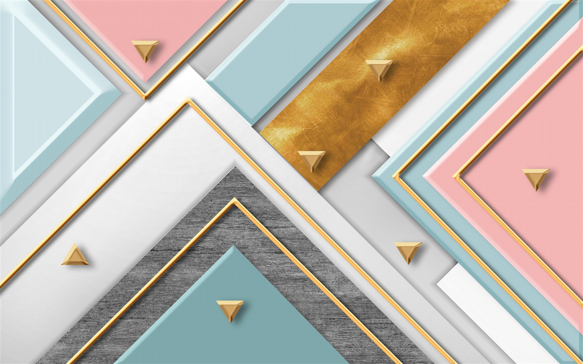 Fototapet mozaic roz delicat decorat cu aur