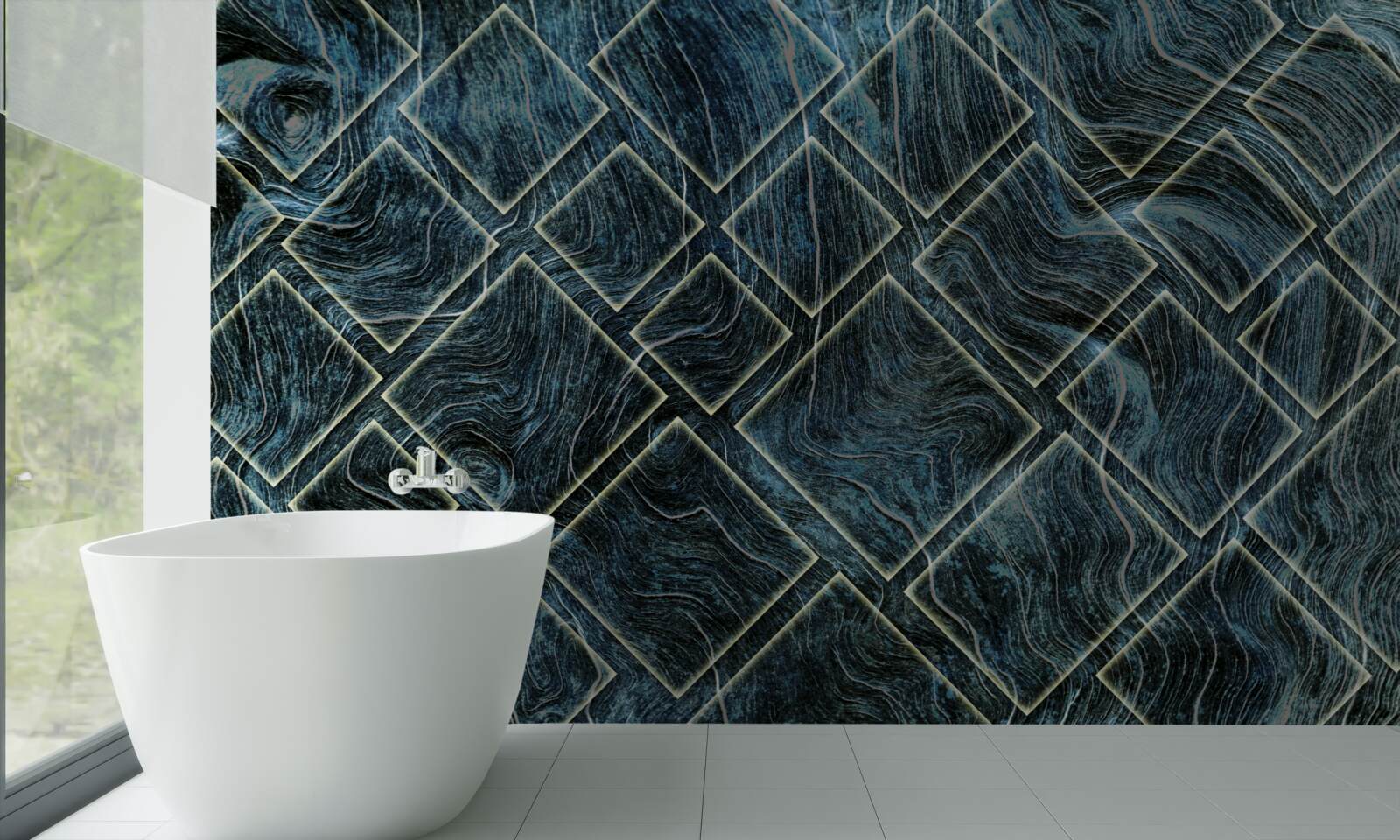 Fototapet forme albe în fum negru