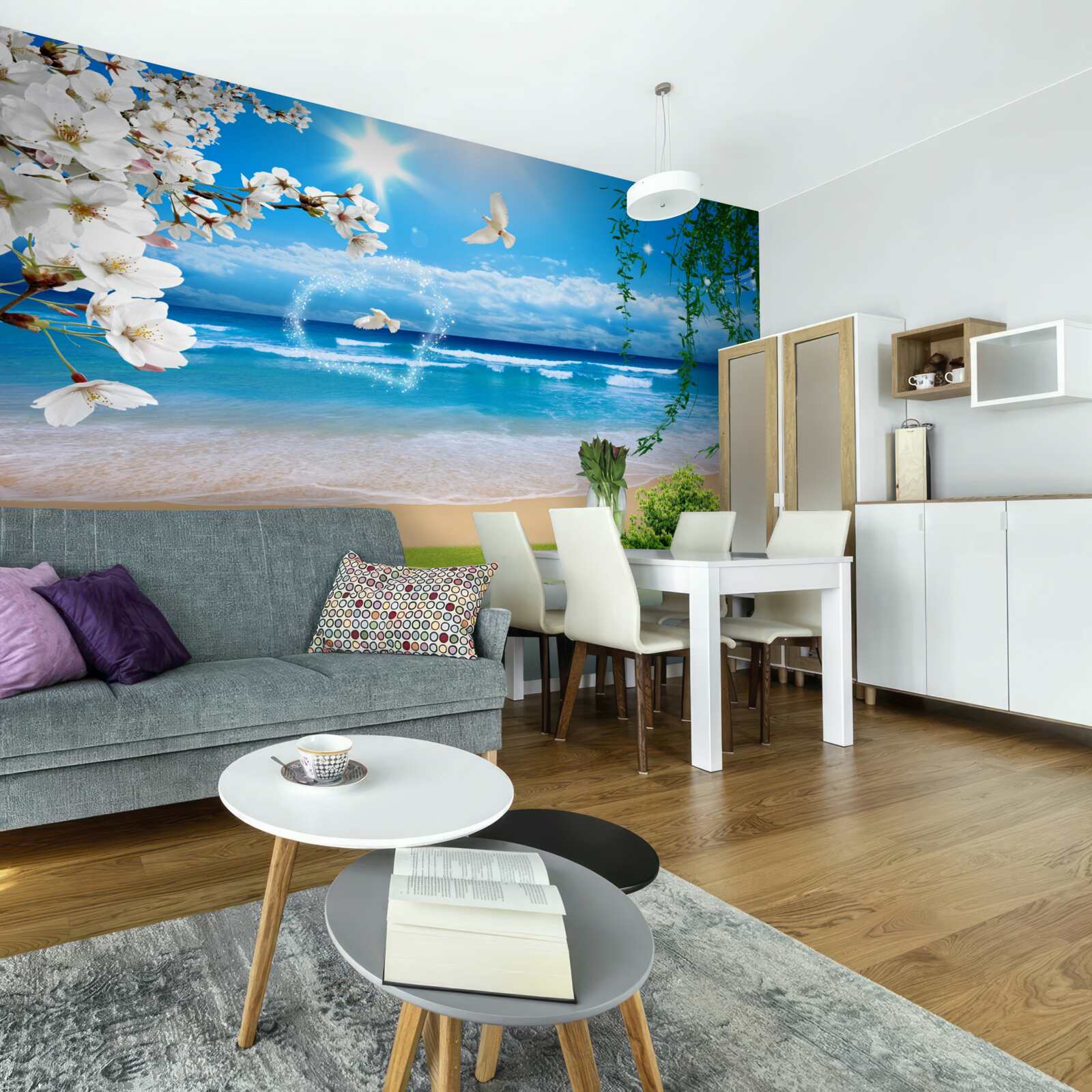 Fototapet pășuni oceanice în verde