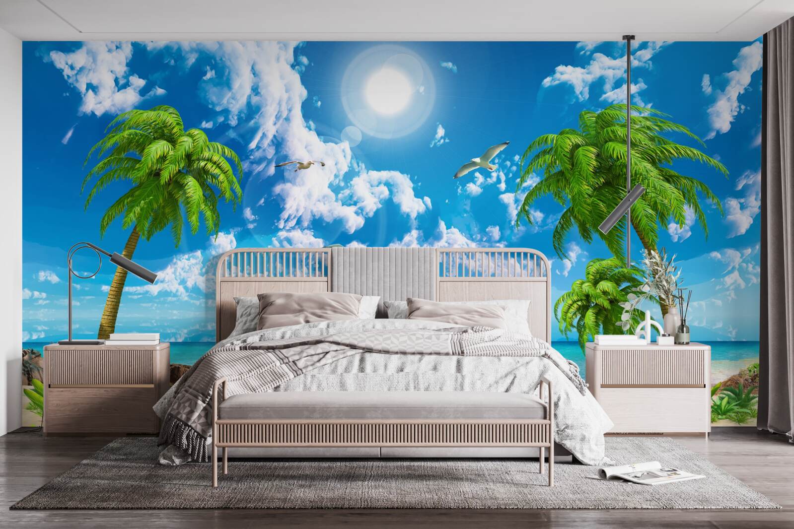 Fototapet dig tropical cu barcă