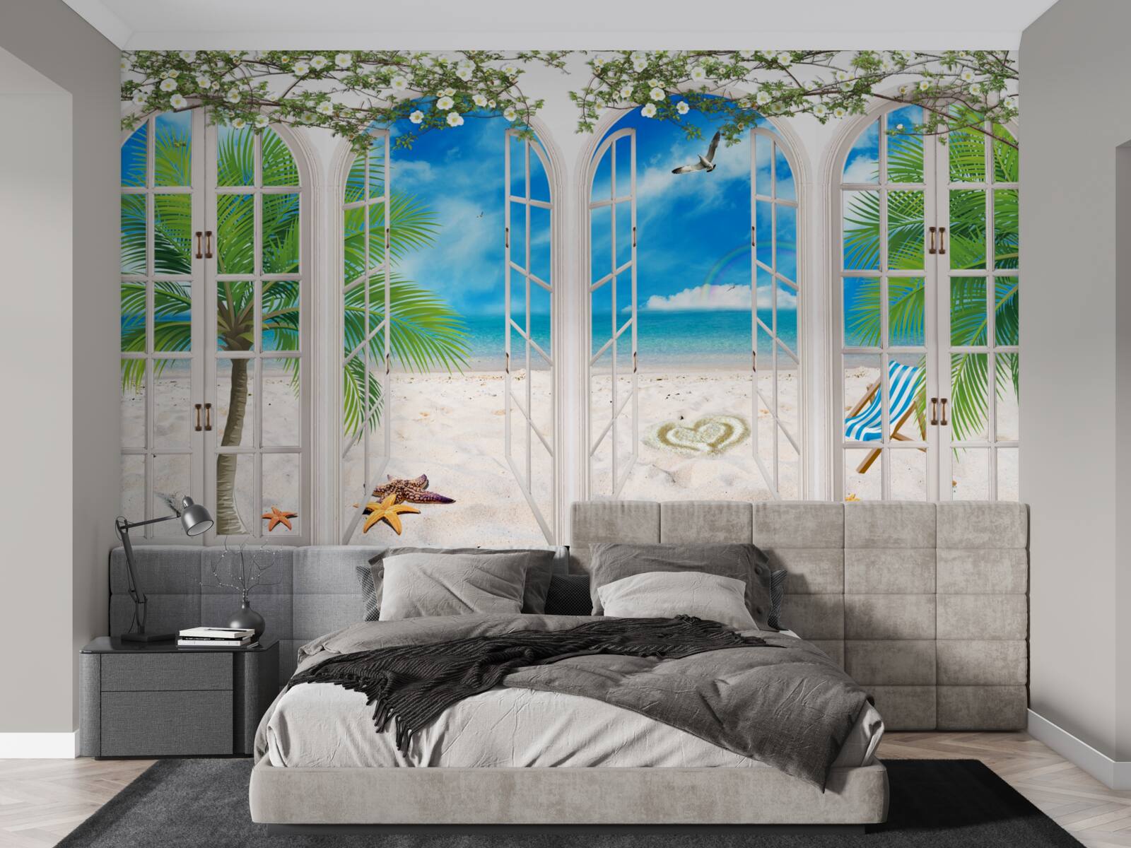 Fototapet balcon pe plajă