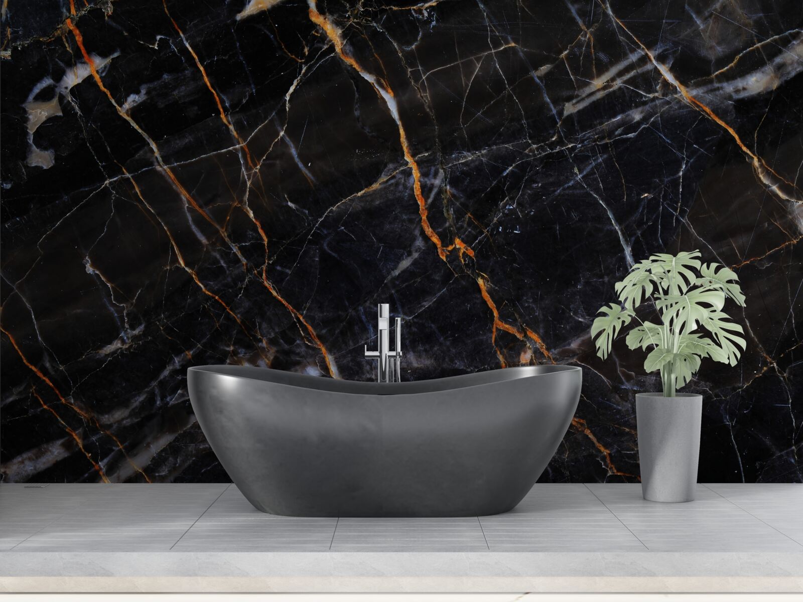 Fototapet marmură neagră rafinată cu accesorii