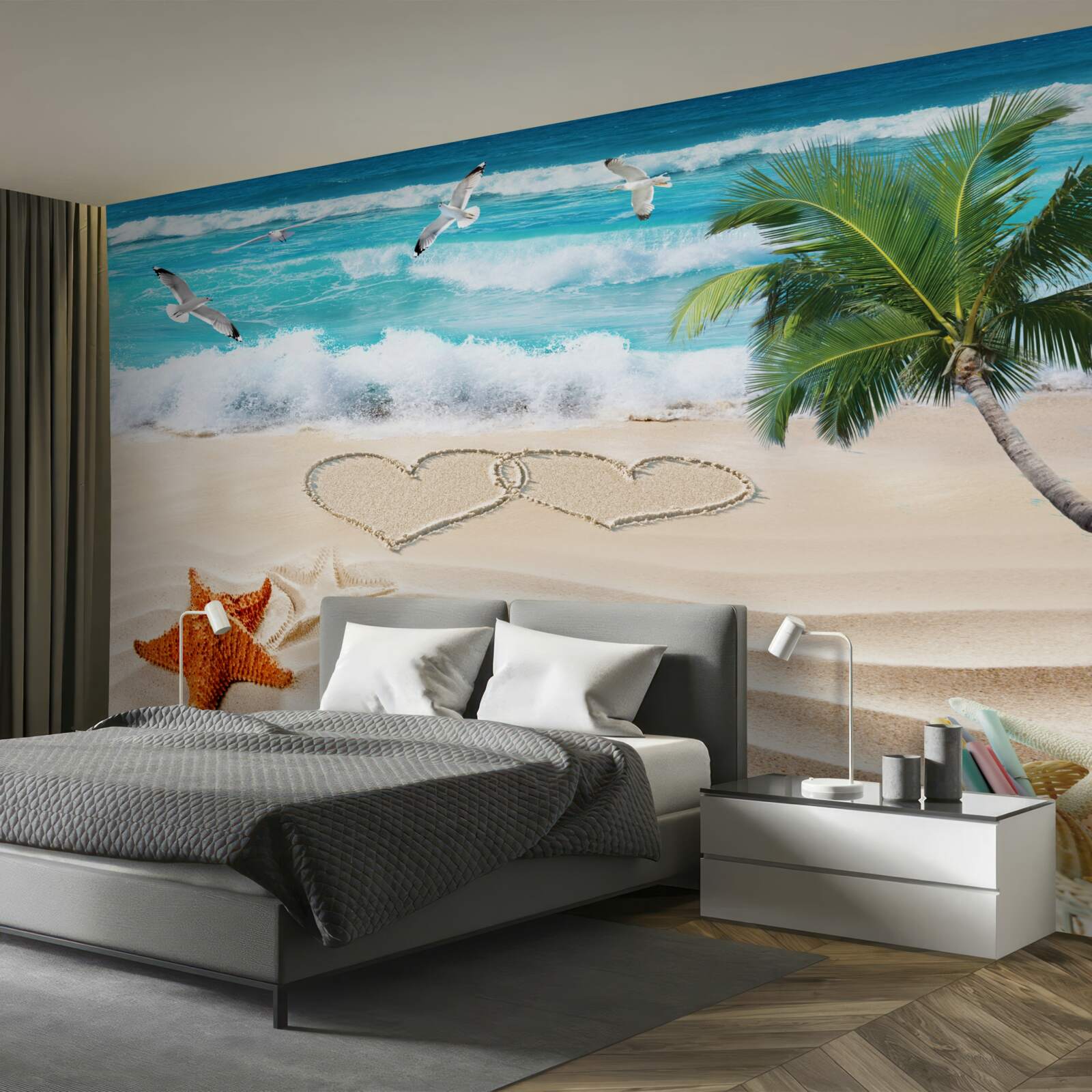 Fototapet palmieri și plajă la tropice