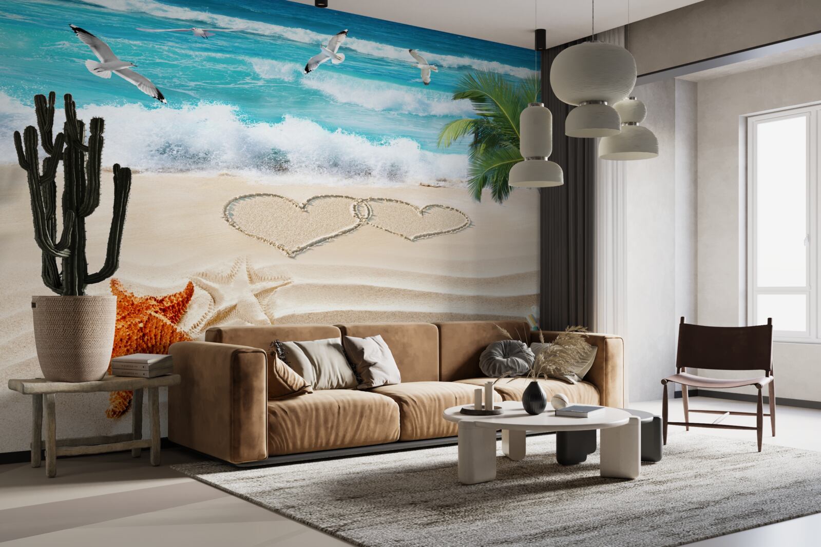 Fototapet palmieri și plajă la tropice