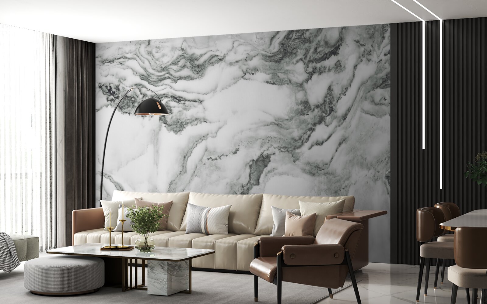 Fototapet marmură tradițională în alb și negru