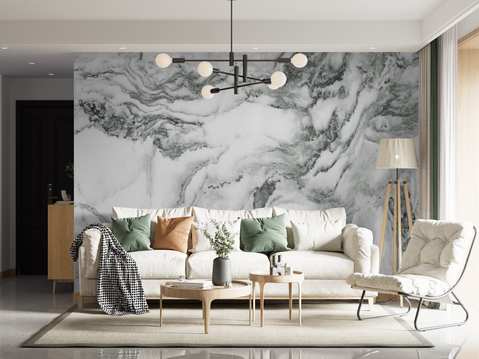 Fototapet marmură tradițională în alb și negru