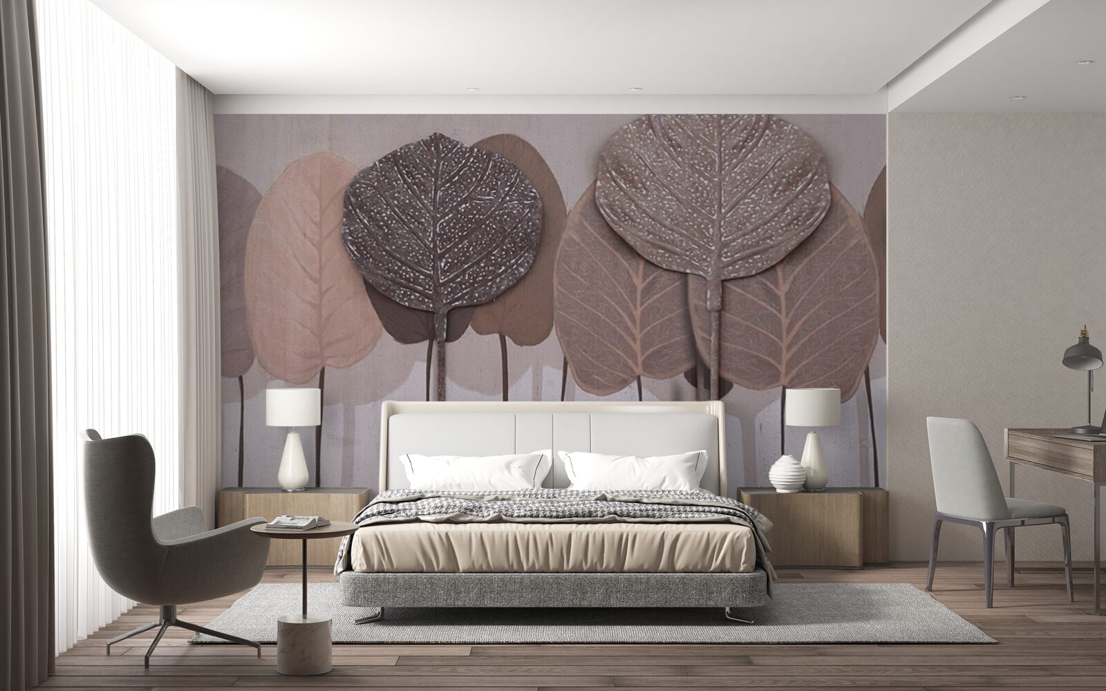 Fototapet pădure acoperită cu frunze de toamnă