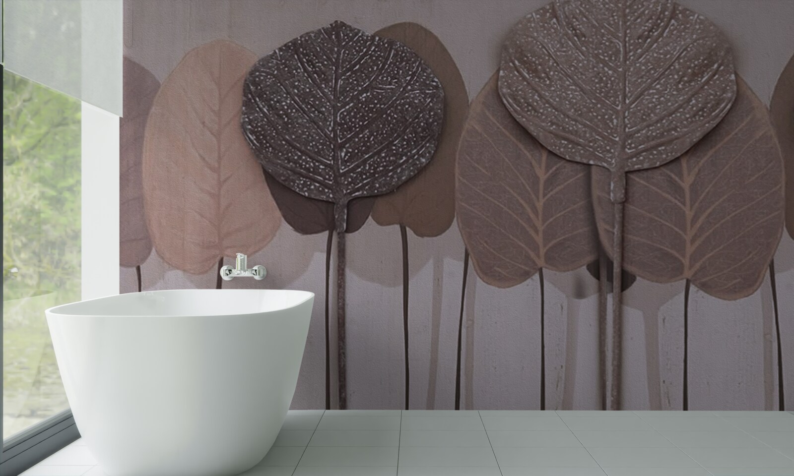 Fototapet pădure acoperită cu frunze de toamnă