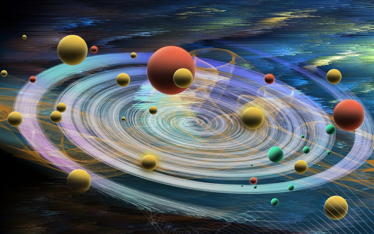 Fototapet planete cu abstracții frumoase