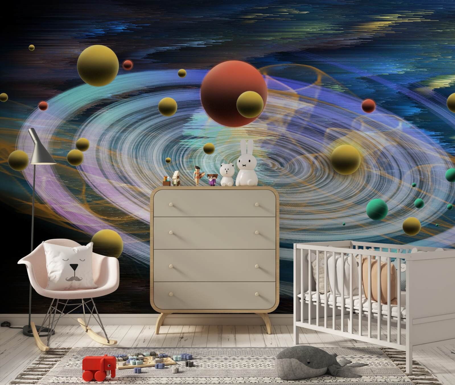 Fototapet planete cu abstracții frumoase