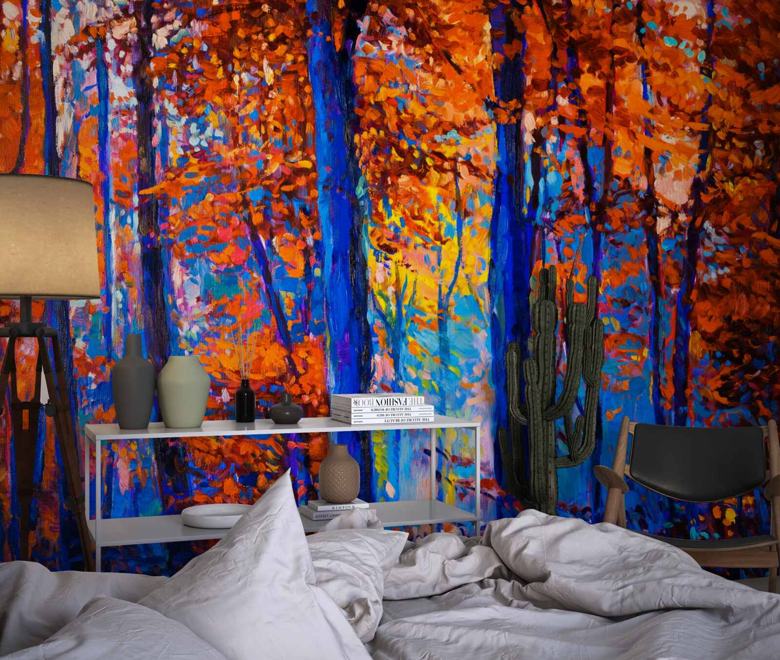 Fototapet contrast de culori în pădurea de toamnă