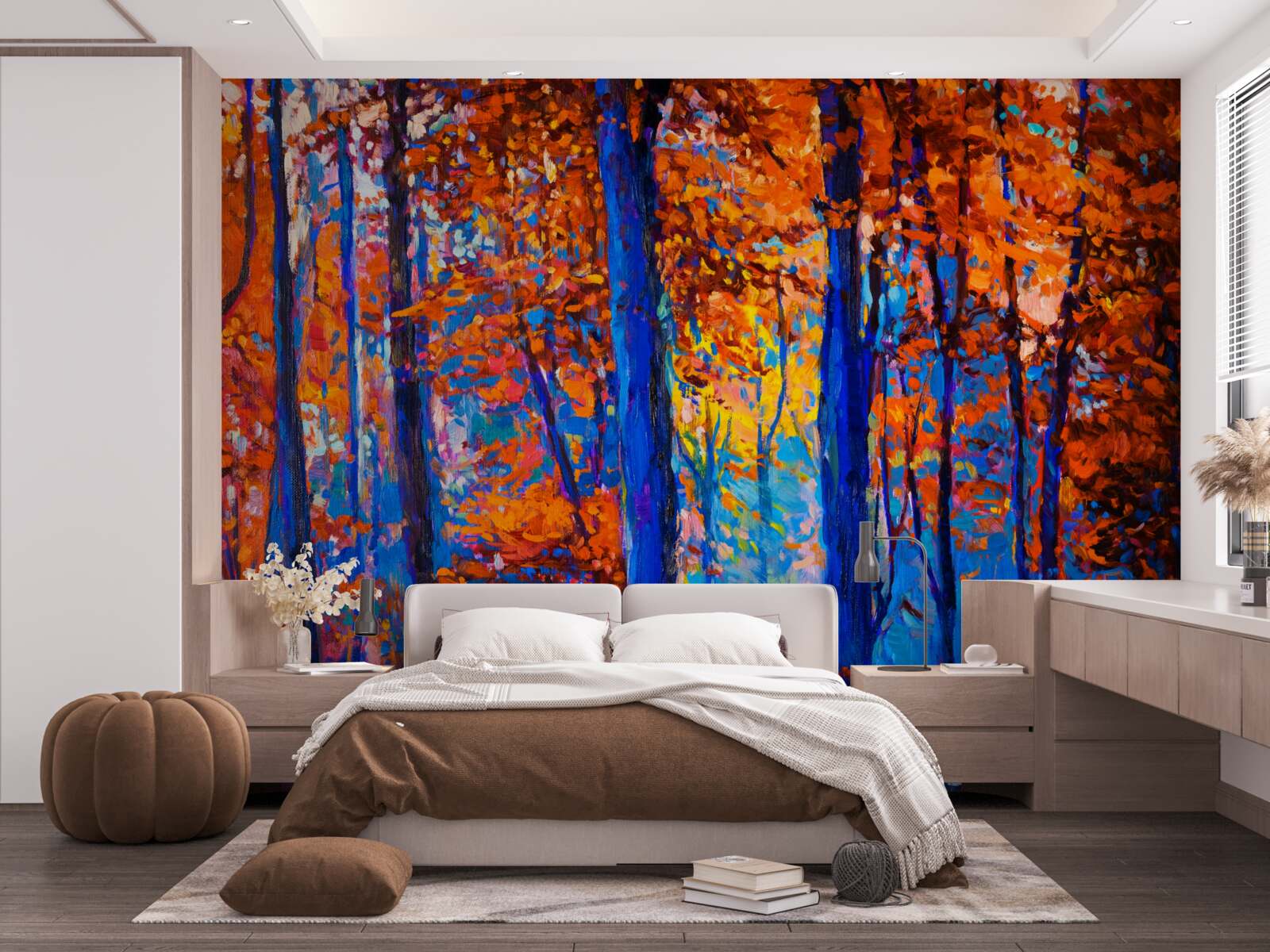 Fototapet contrast de culori în pădurea de toamnă