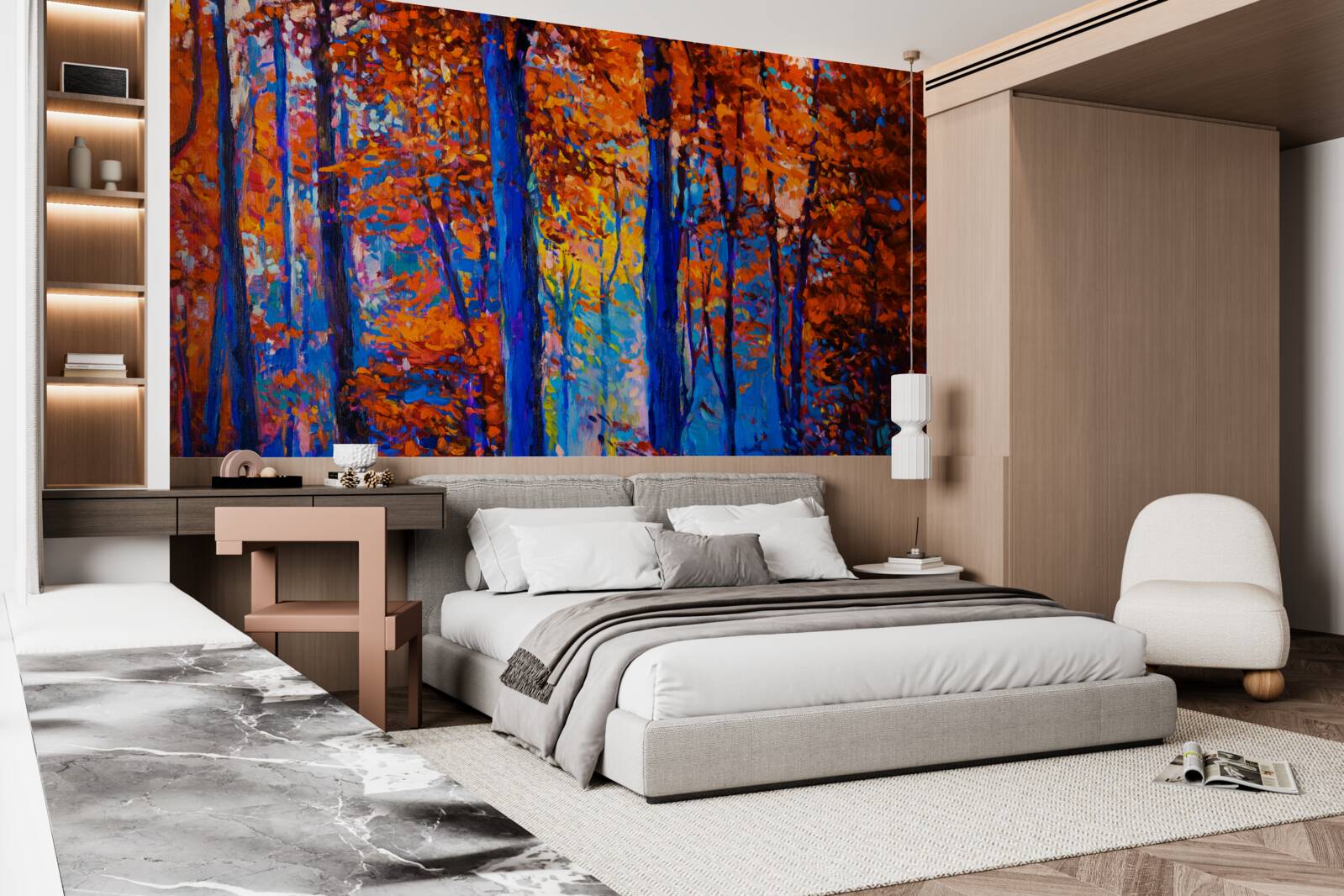 Fototapet contrast de culori în pădurea de toamnă