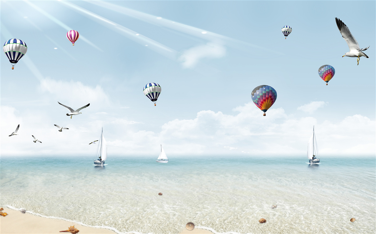 Fototapet o mare plină de baloane