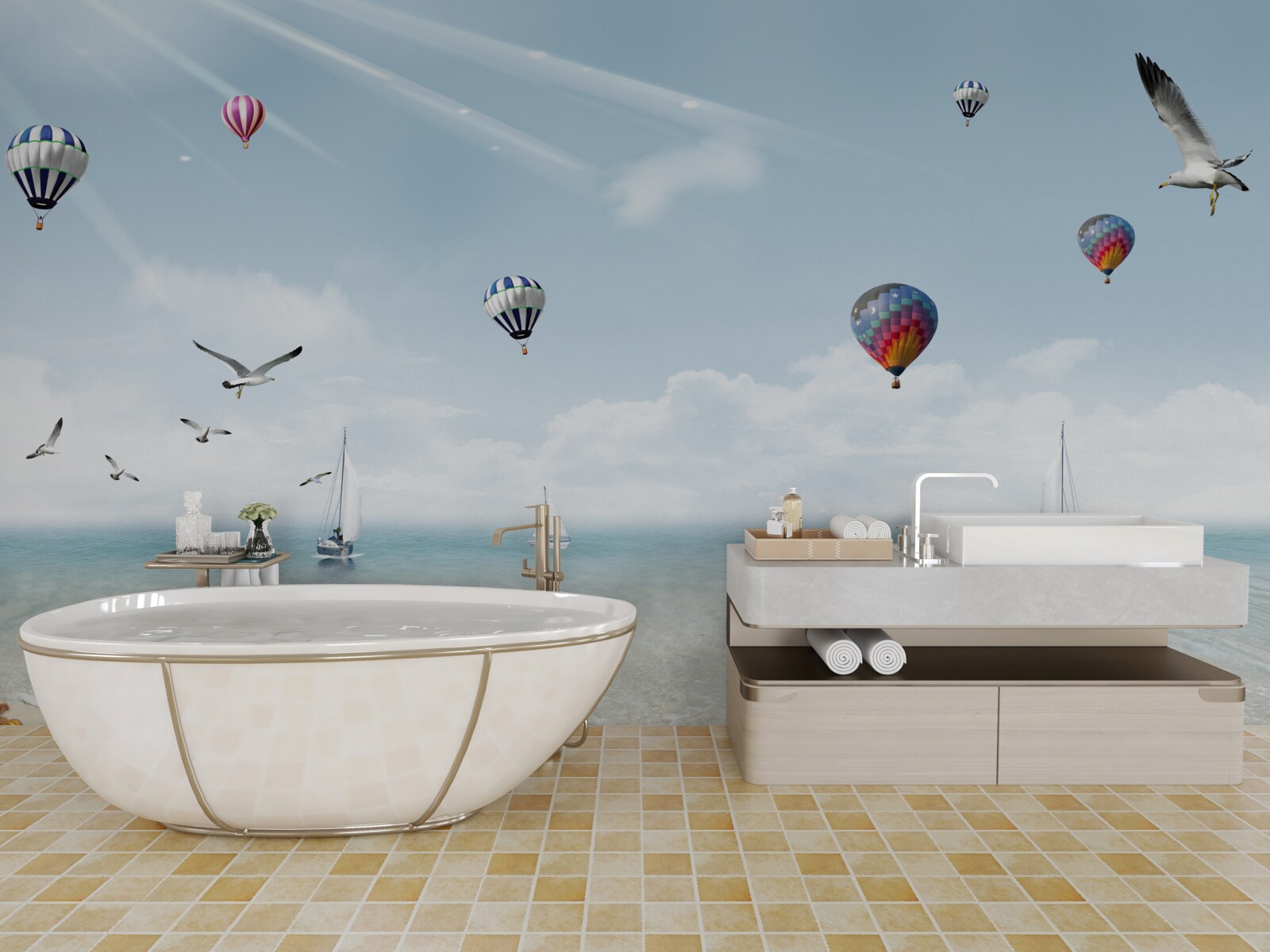 Fototapet o mare plină de baloane