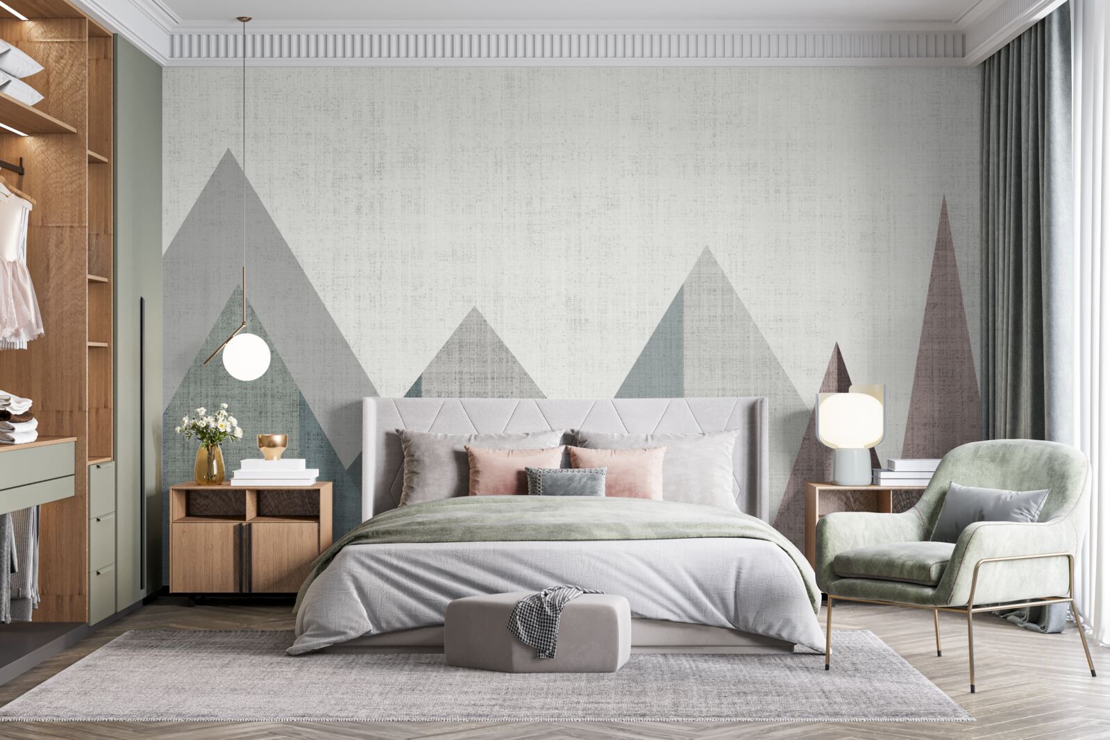 Fototapet vârfurile și culmile sunt scufundate în frig