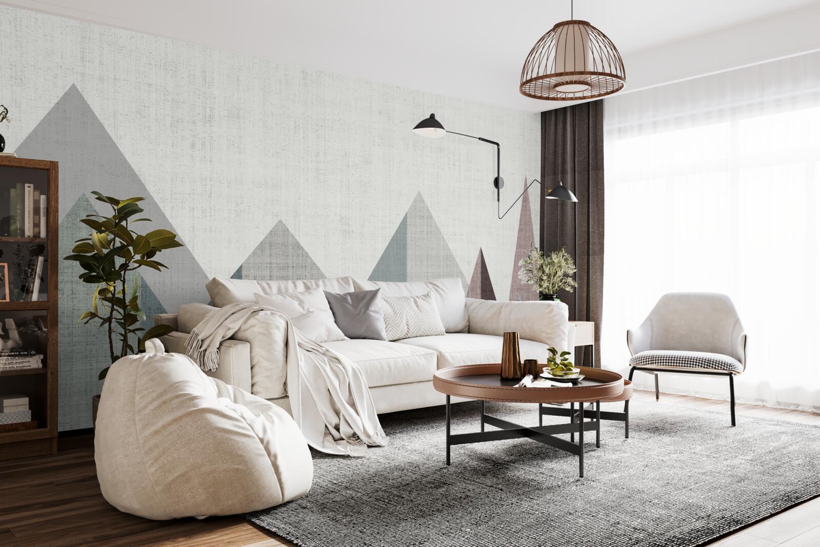 Fototapet vârfurile și culmile sunt scufundate în frig