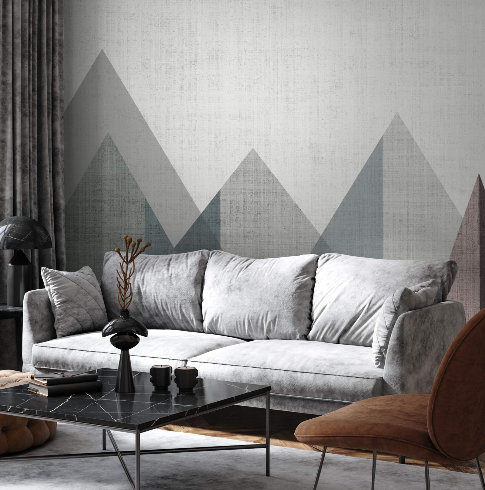 Fototapet vârfurile și culmile sunt scufundate în frig