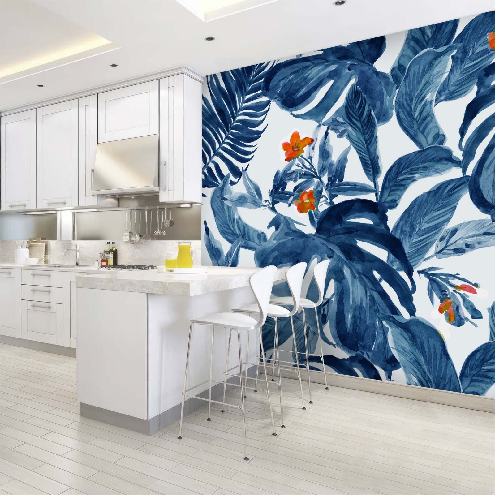 Fototapet crin piersic și ferigă albastră