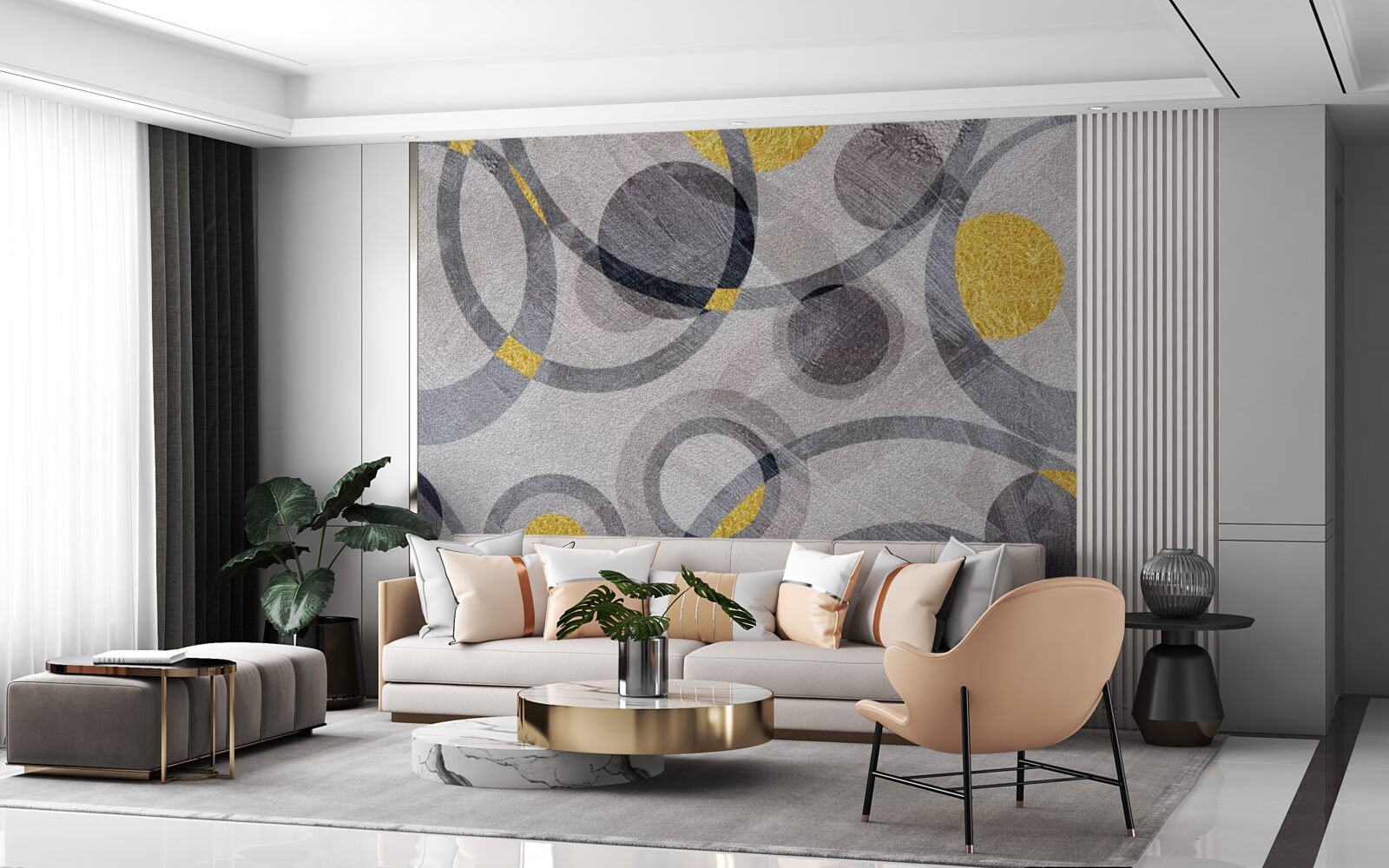 Fototapet cercuri și curbe circulare