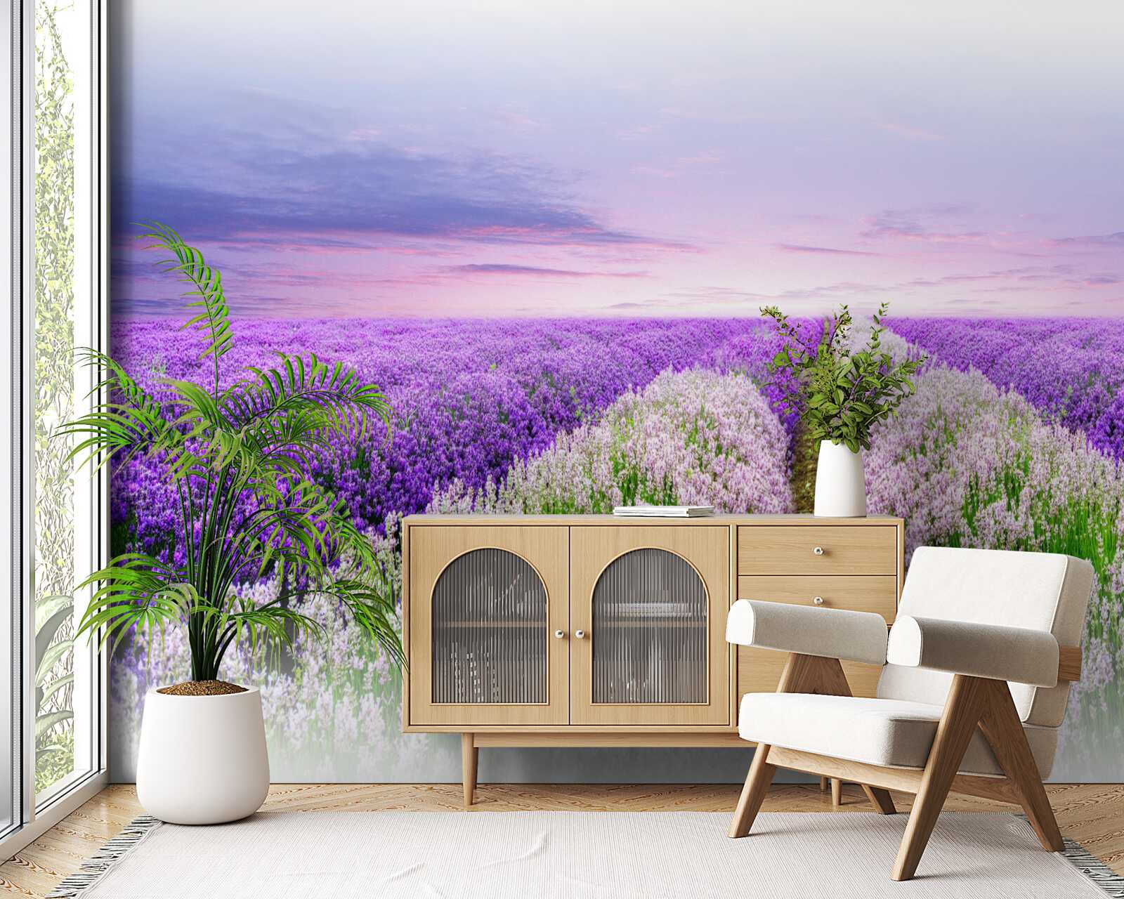 Fototapet câmp cu lavandă parfumată în pajiști