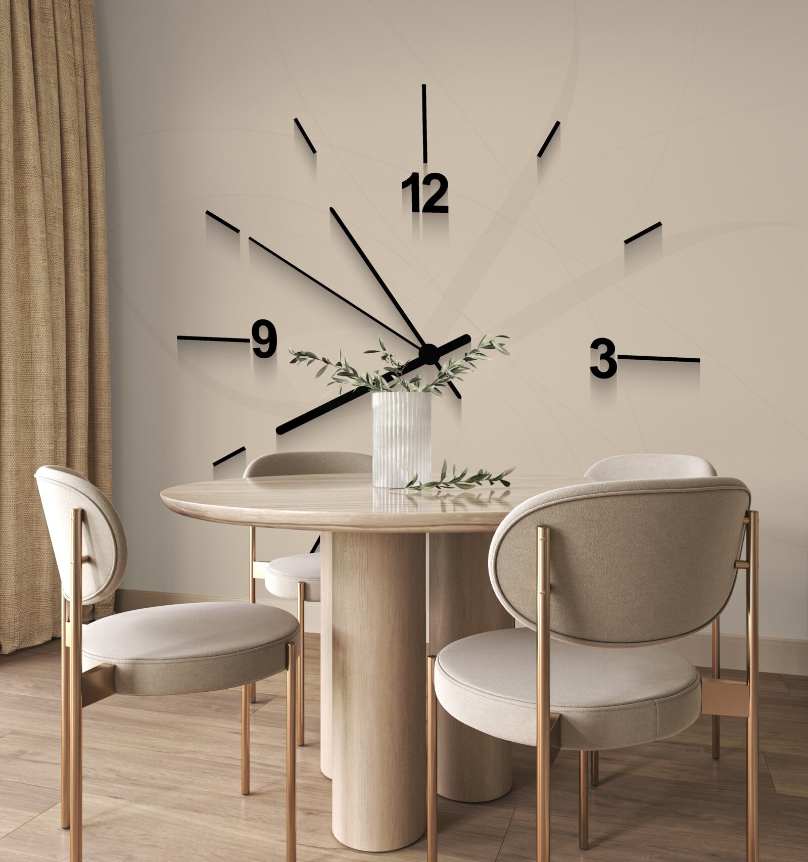 Fototapet ceas de perete cu patru cifre