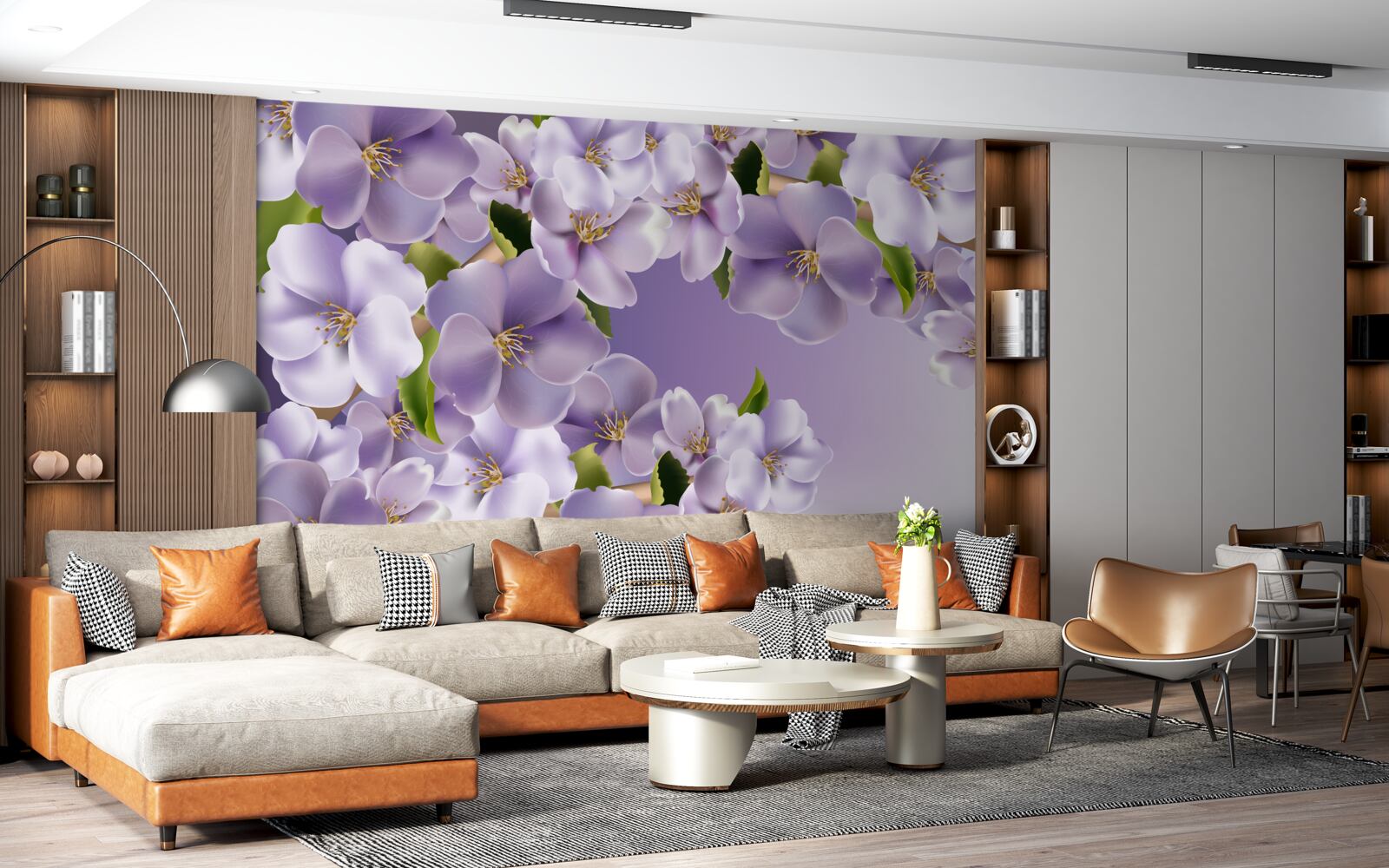 Fototapet nuanțe subtile de liliac într-o floare delicată de orhidee