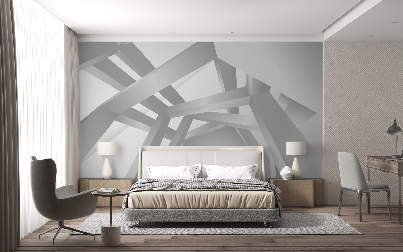 Fototapet coridor cu un model geometric luminos