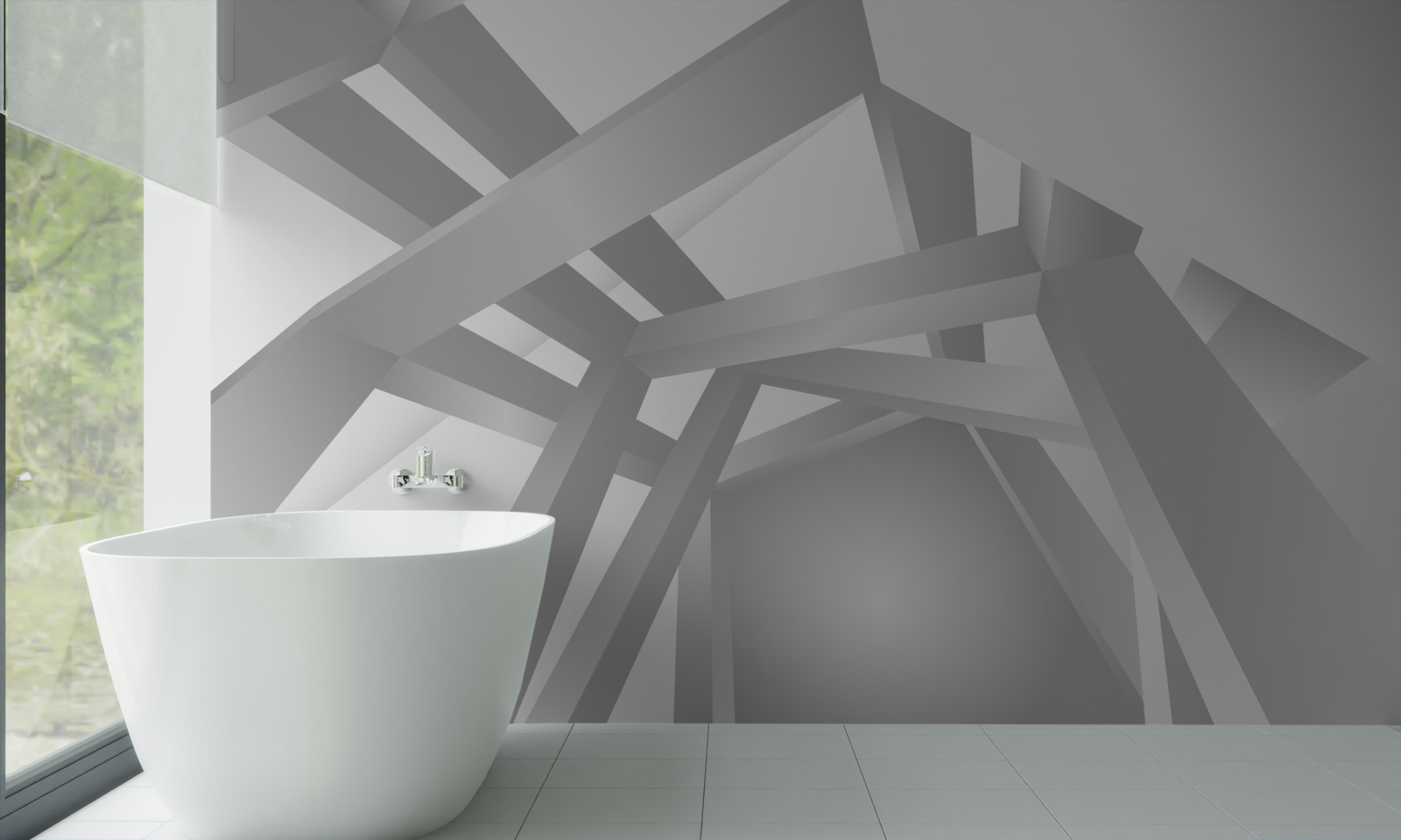 Fototapet coridor cu un model geometric luminos