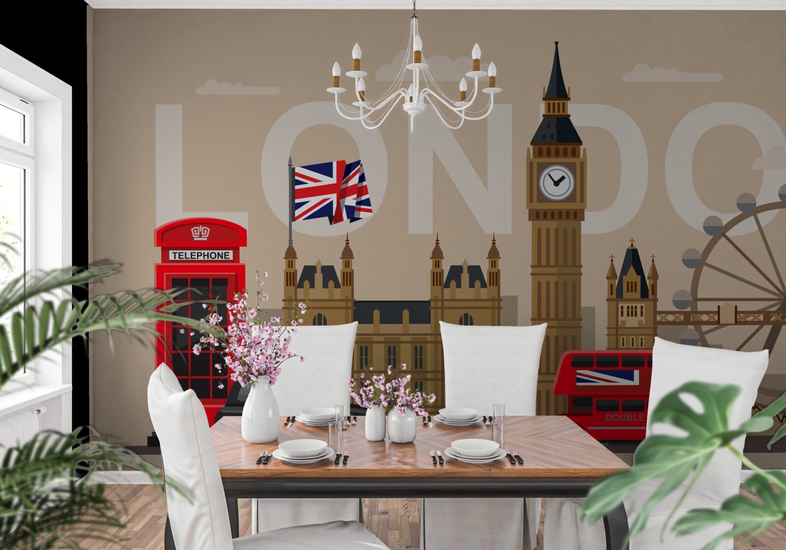 Fototapet însemnele principale ale londrei, marea britanie