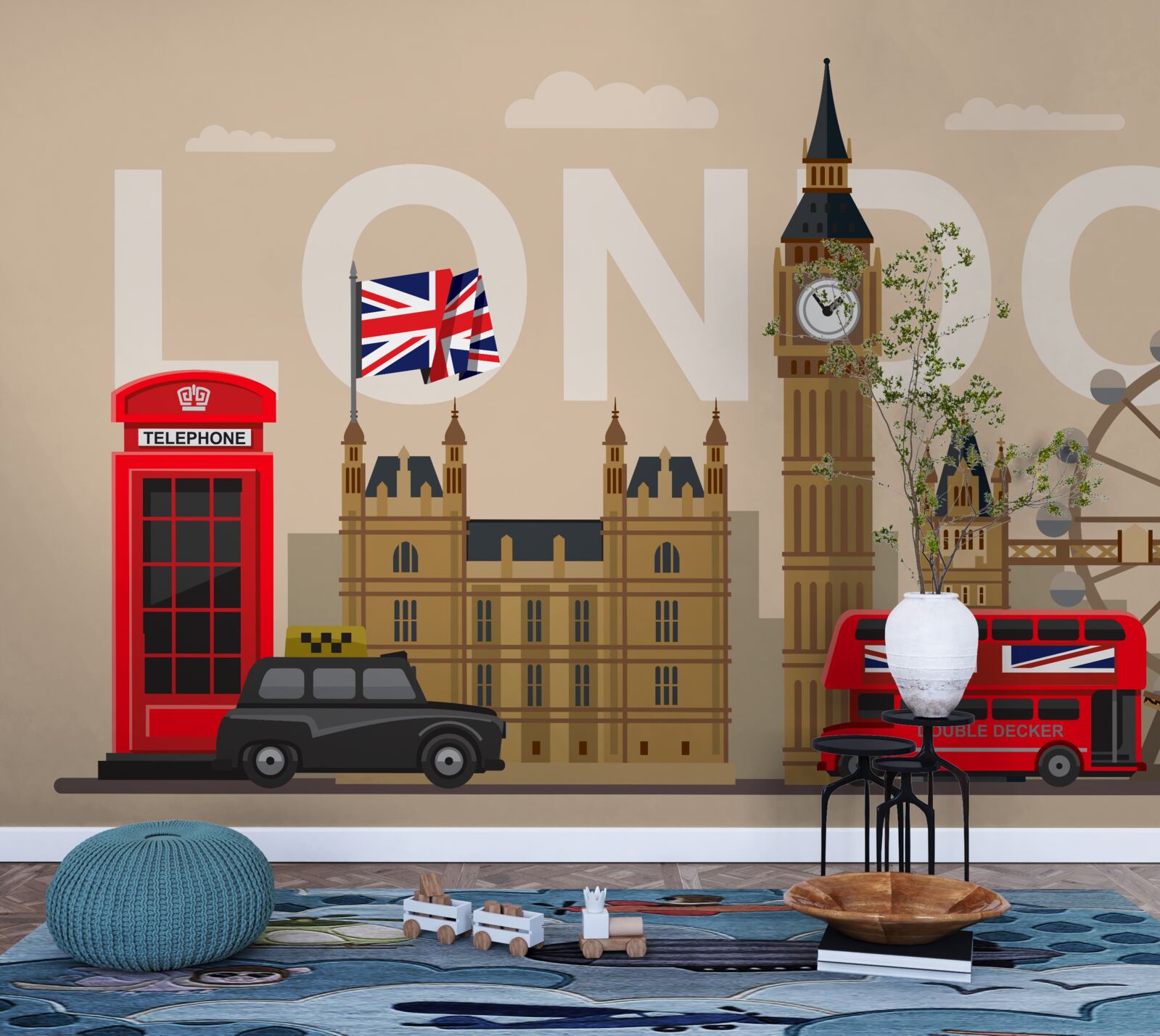 Fototapet însemnele principale ale londrei, marea britanie