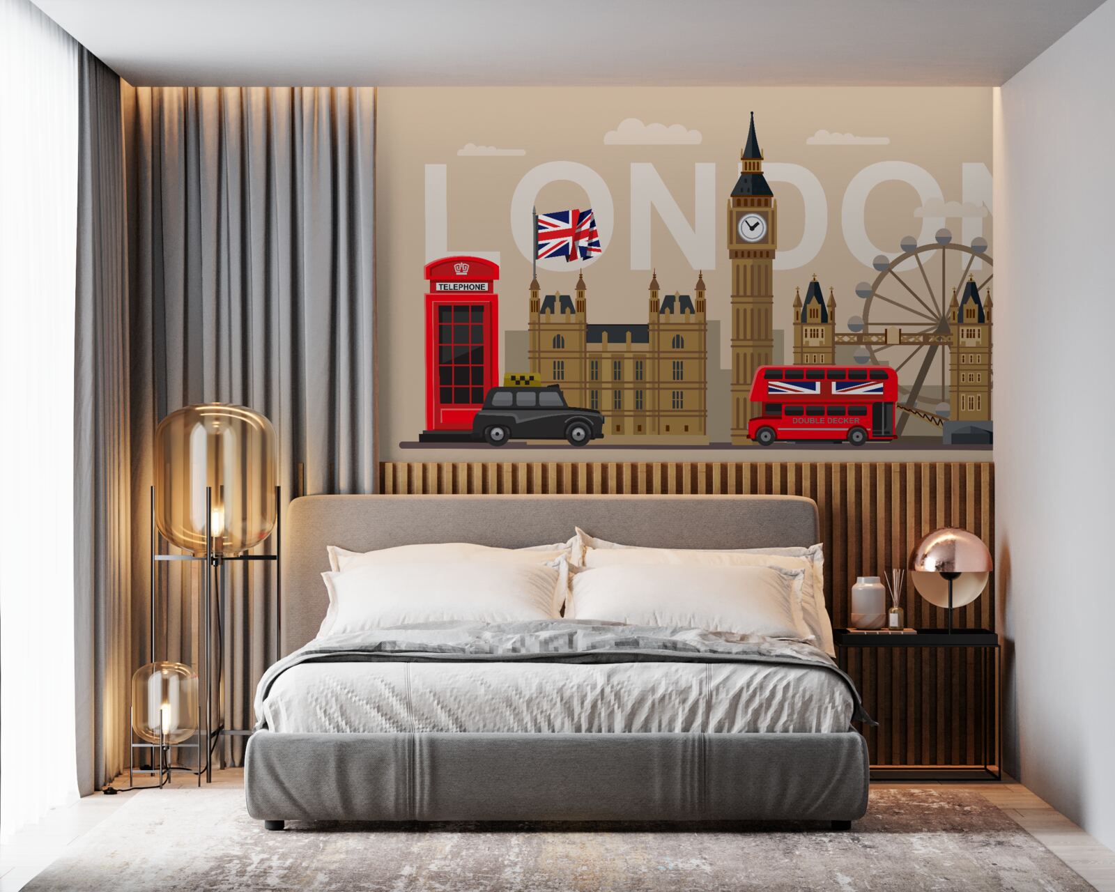 Fototapet însemnele principale ale londrei, marea britanie