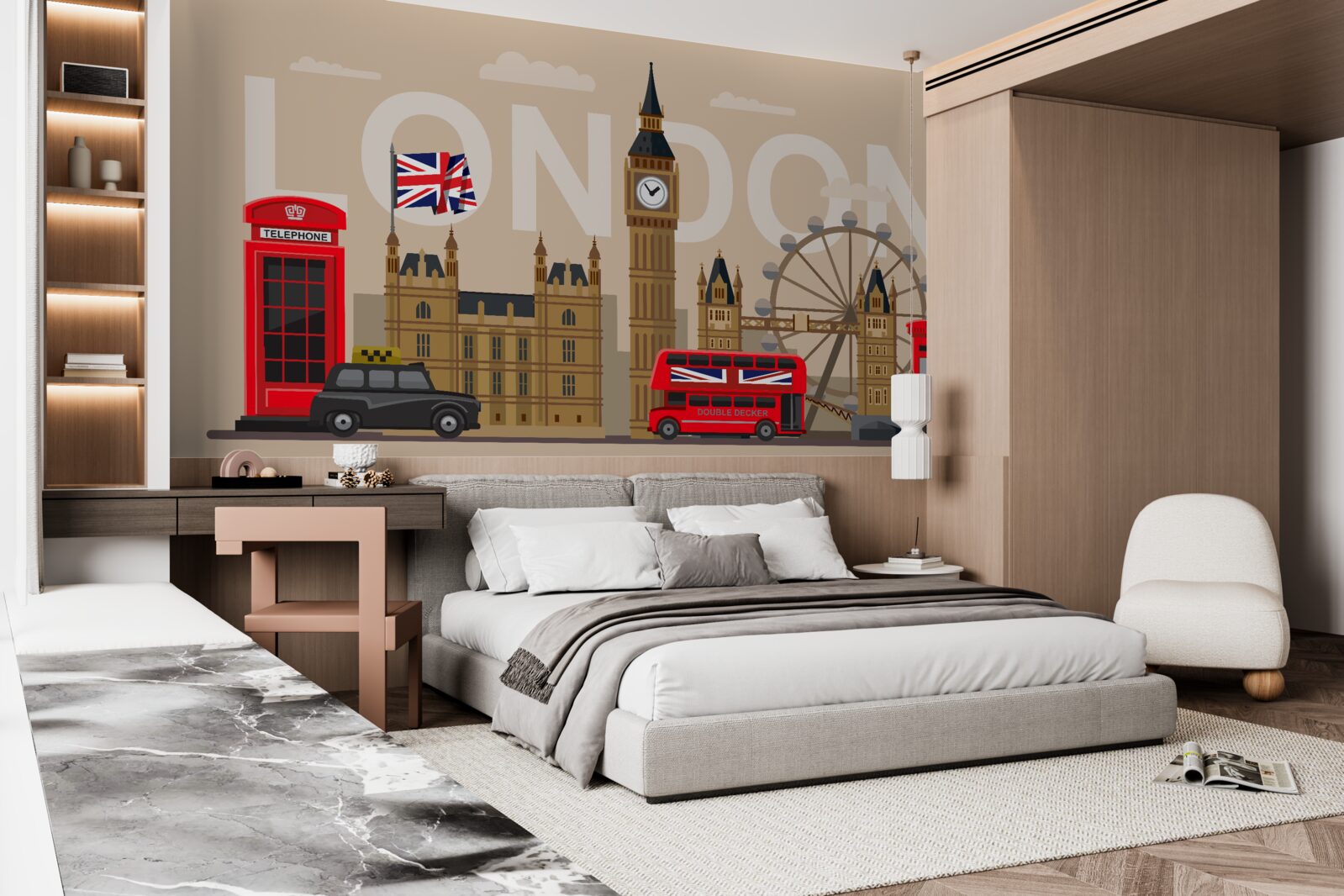 Fototapet însemnele principale ale londrei, marea britanie