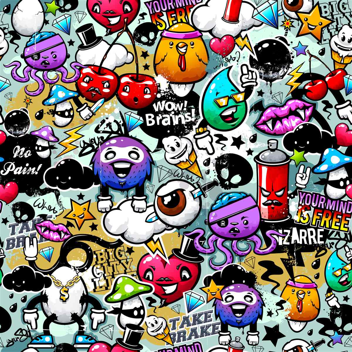 Fototapet artă stradală vibrantă