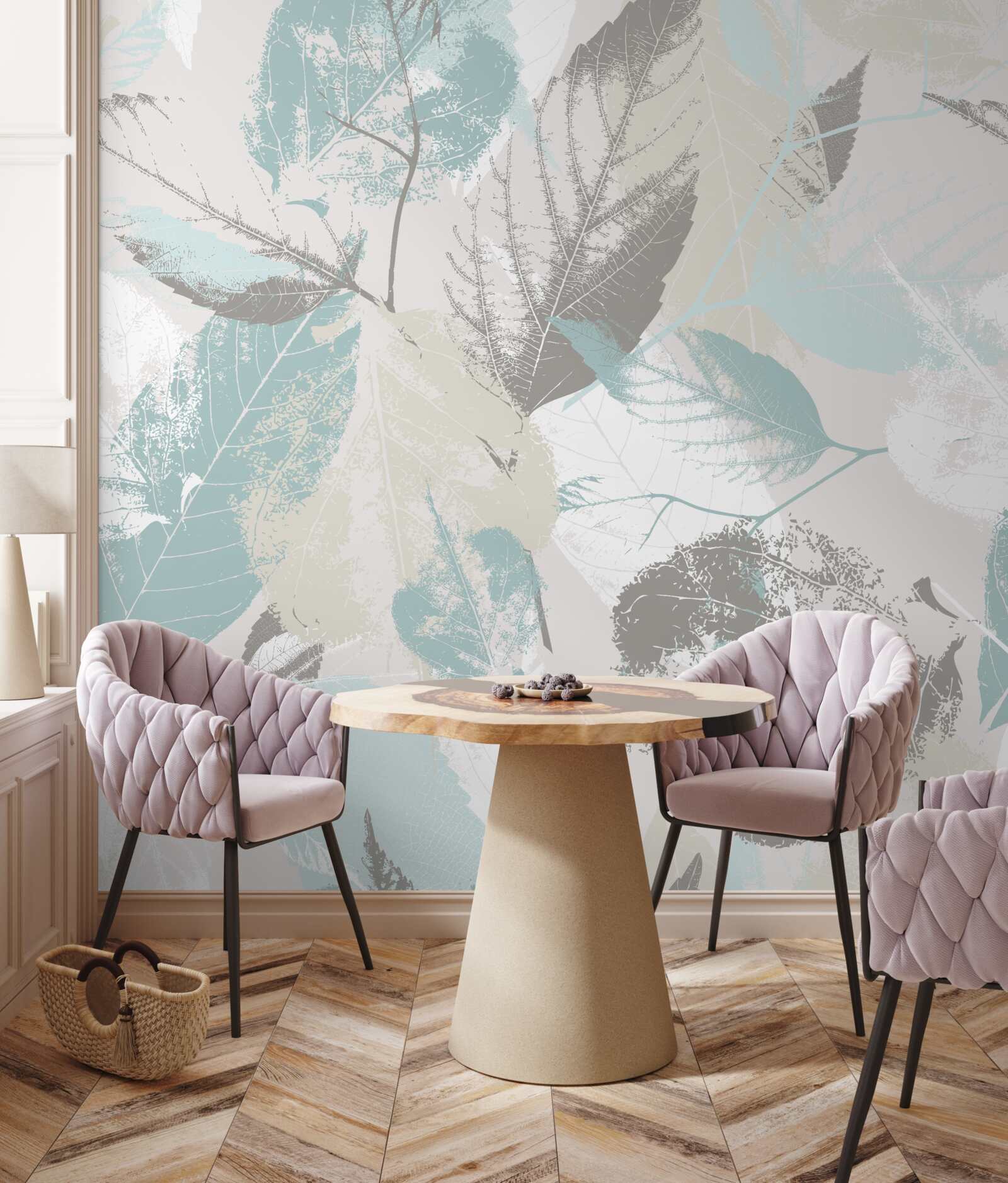 Fototapet lovituri de pensulă în formă de frunză