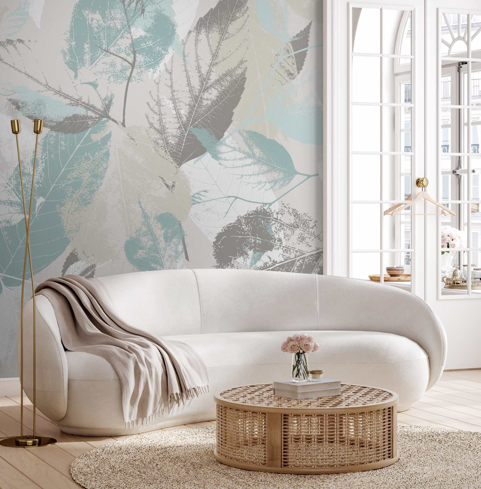 Fototapet lovituri de pensulă în formă de frunză