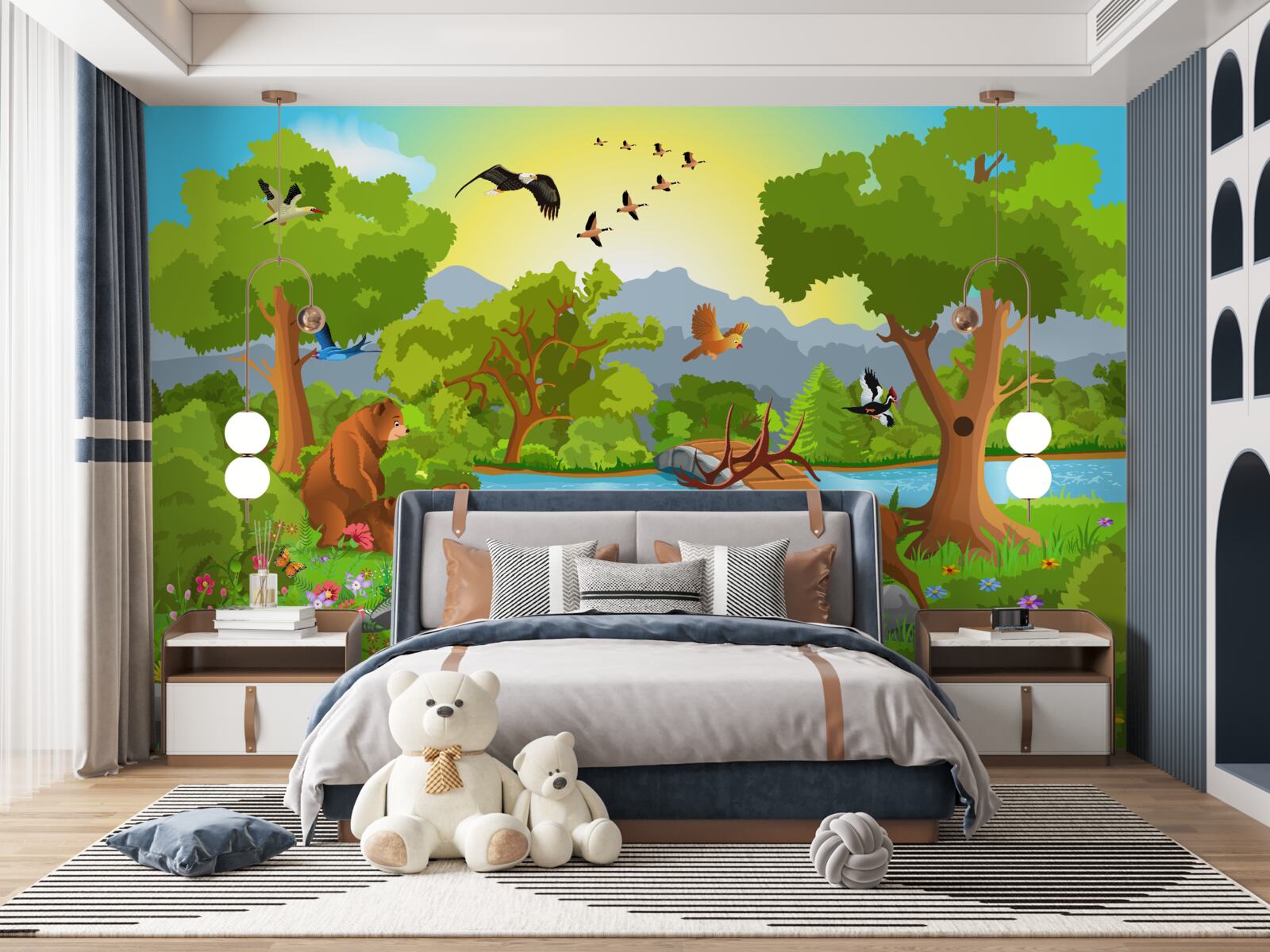 Fototapet creaturi pe pajiște