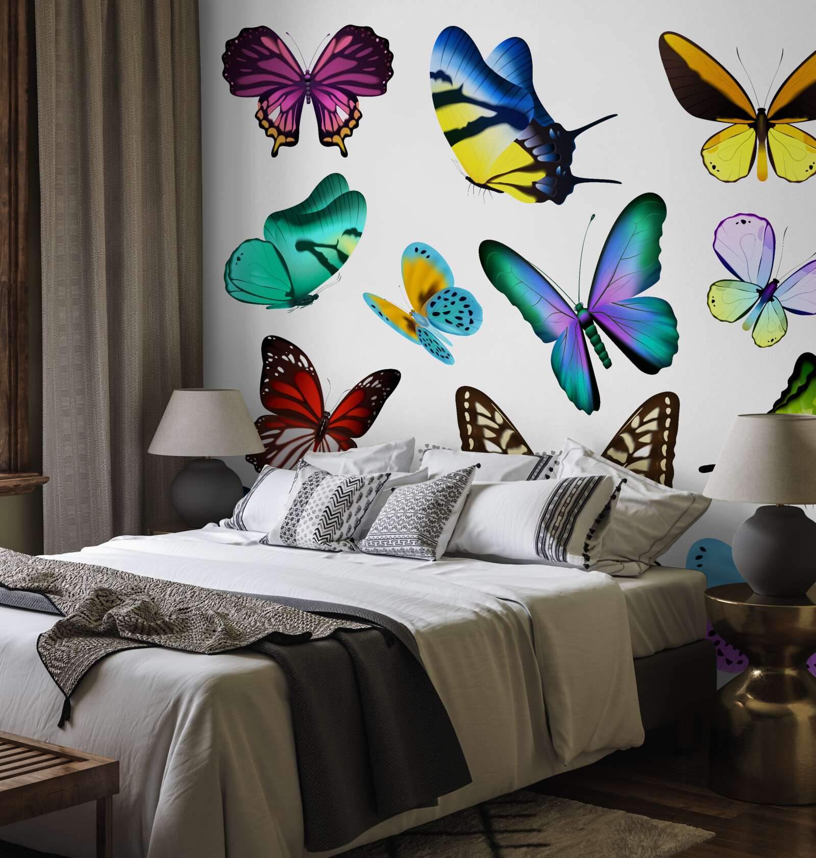 Fototapet acuarelă reprezentând frunze scandinave