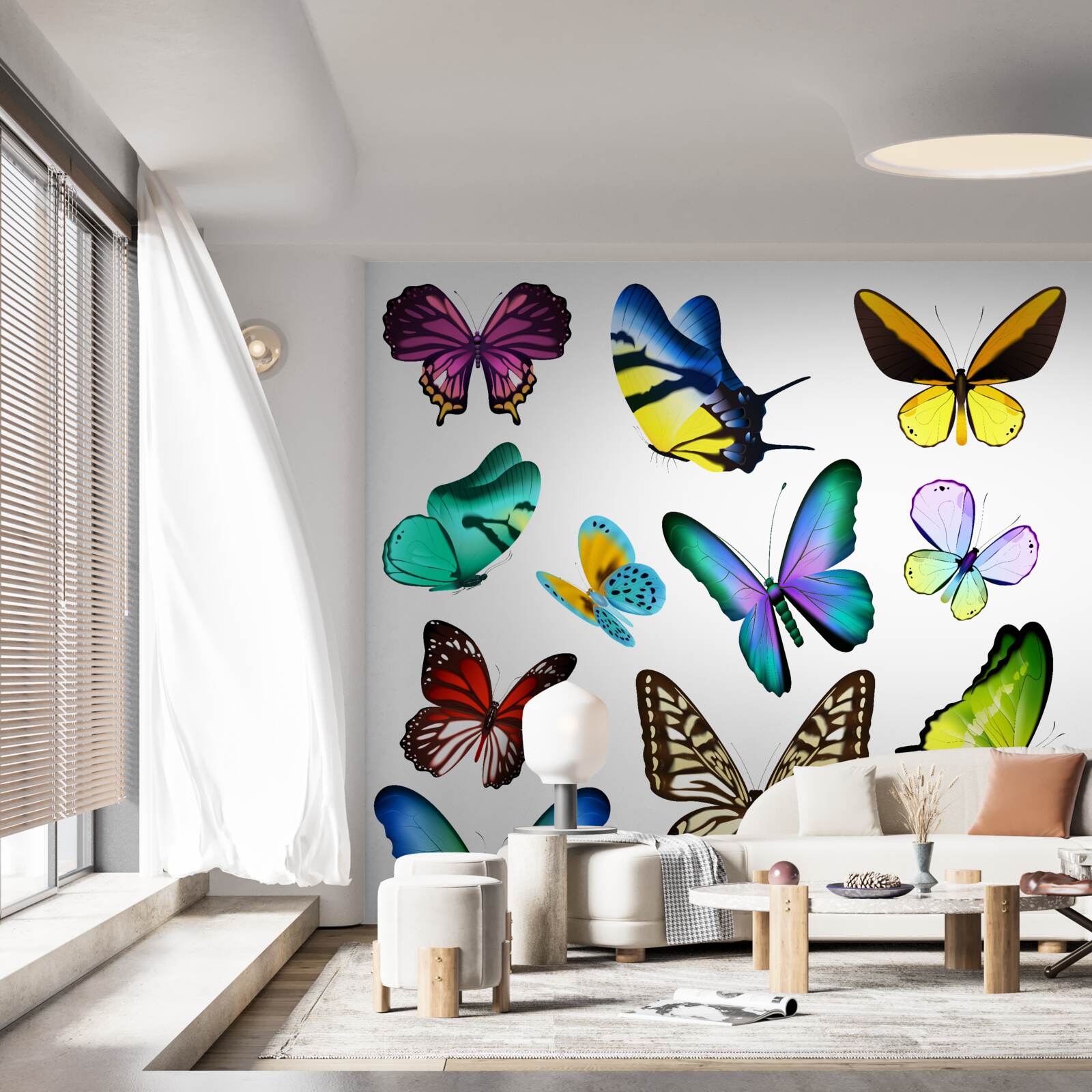 Fototapet acuarelă reprezentând frunze scandinave