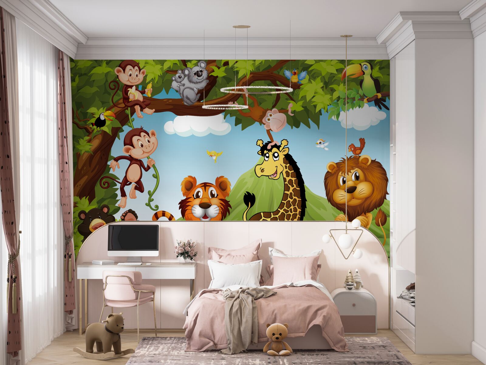 Fototapet animale care trăiesc într-o poiană de pădure