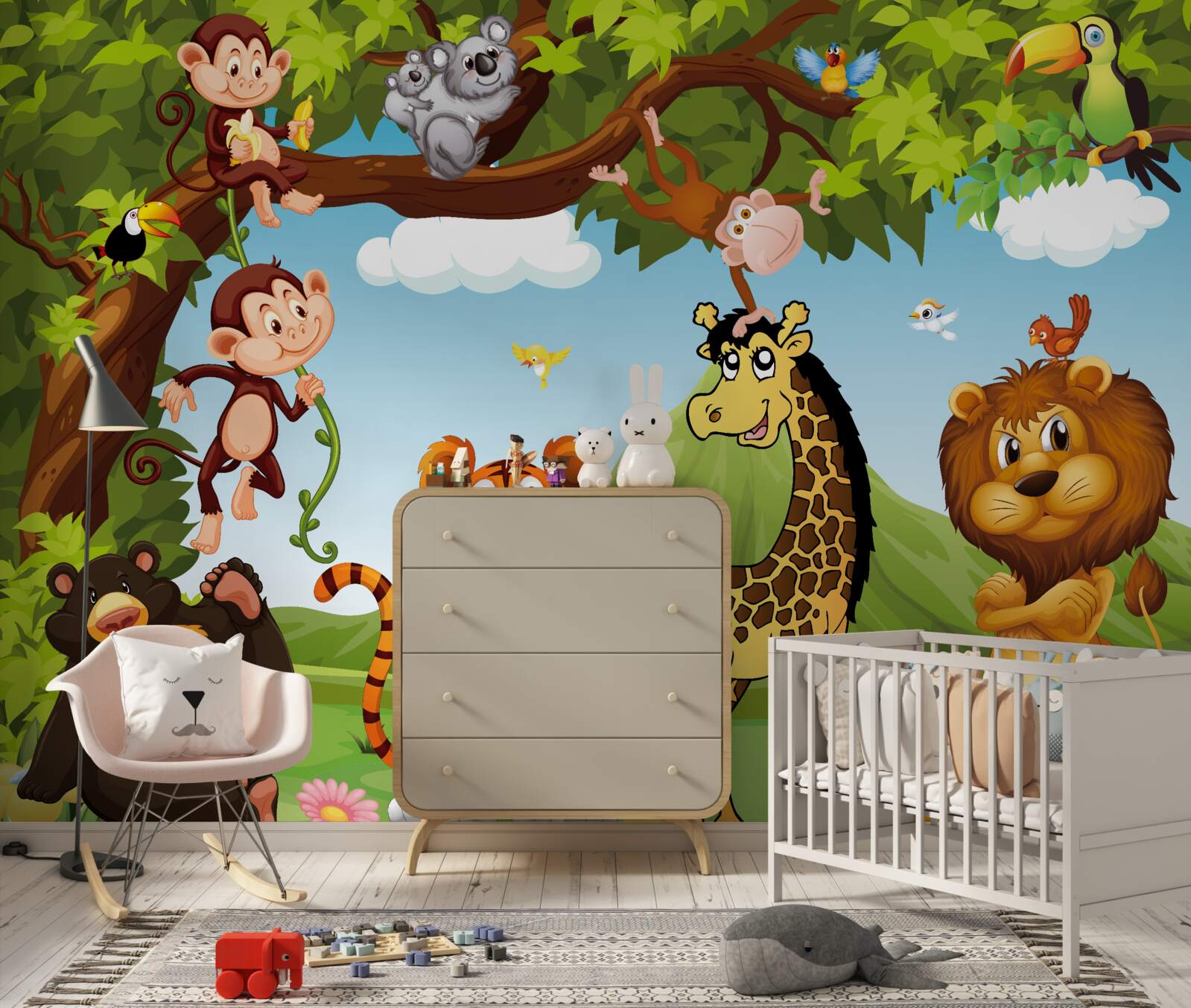 Fototapet animale care trăiesc într-o poiană de pădure