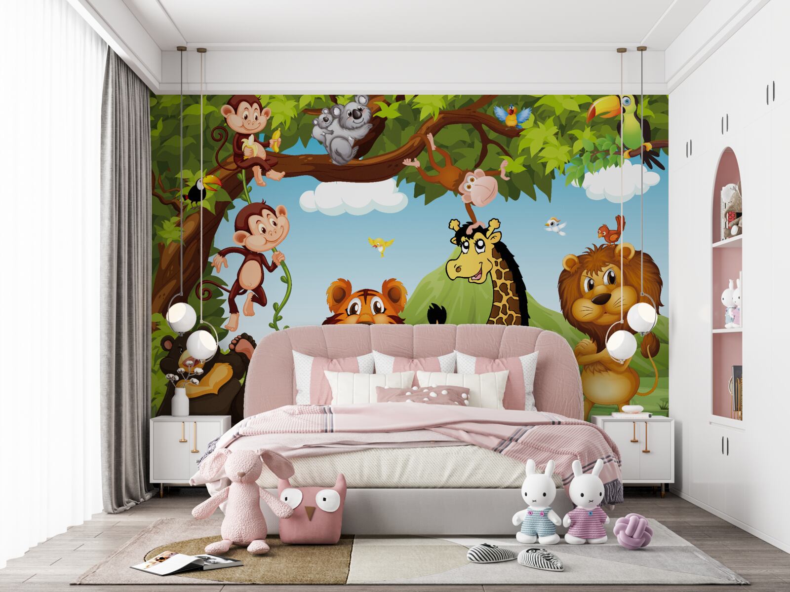 Fototapet animale care trăiesc într-o poiană de pădure