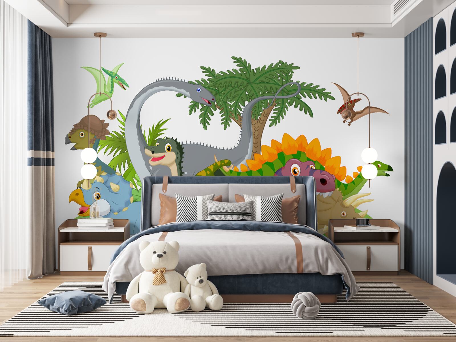 Fototapet dinozauri cu zâmbete