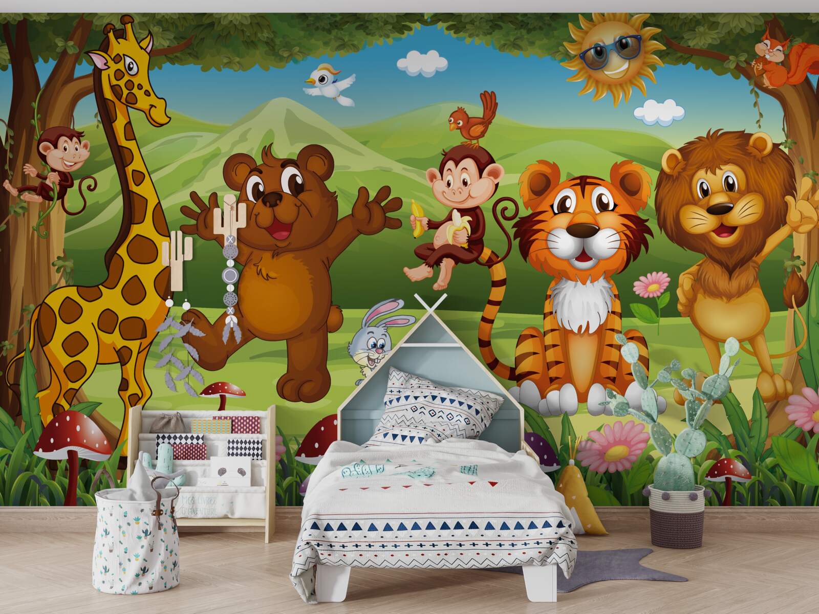 Fototapet animale pe pajiște