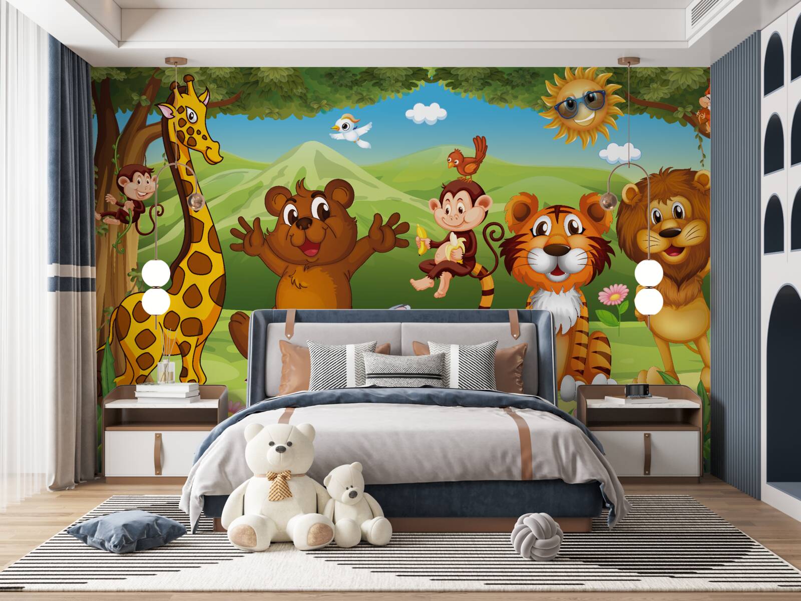 Fototapet animale pe pajiște